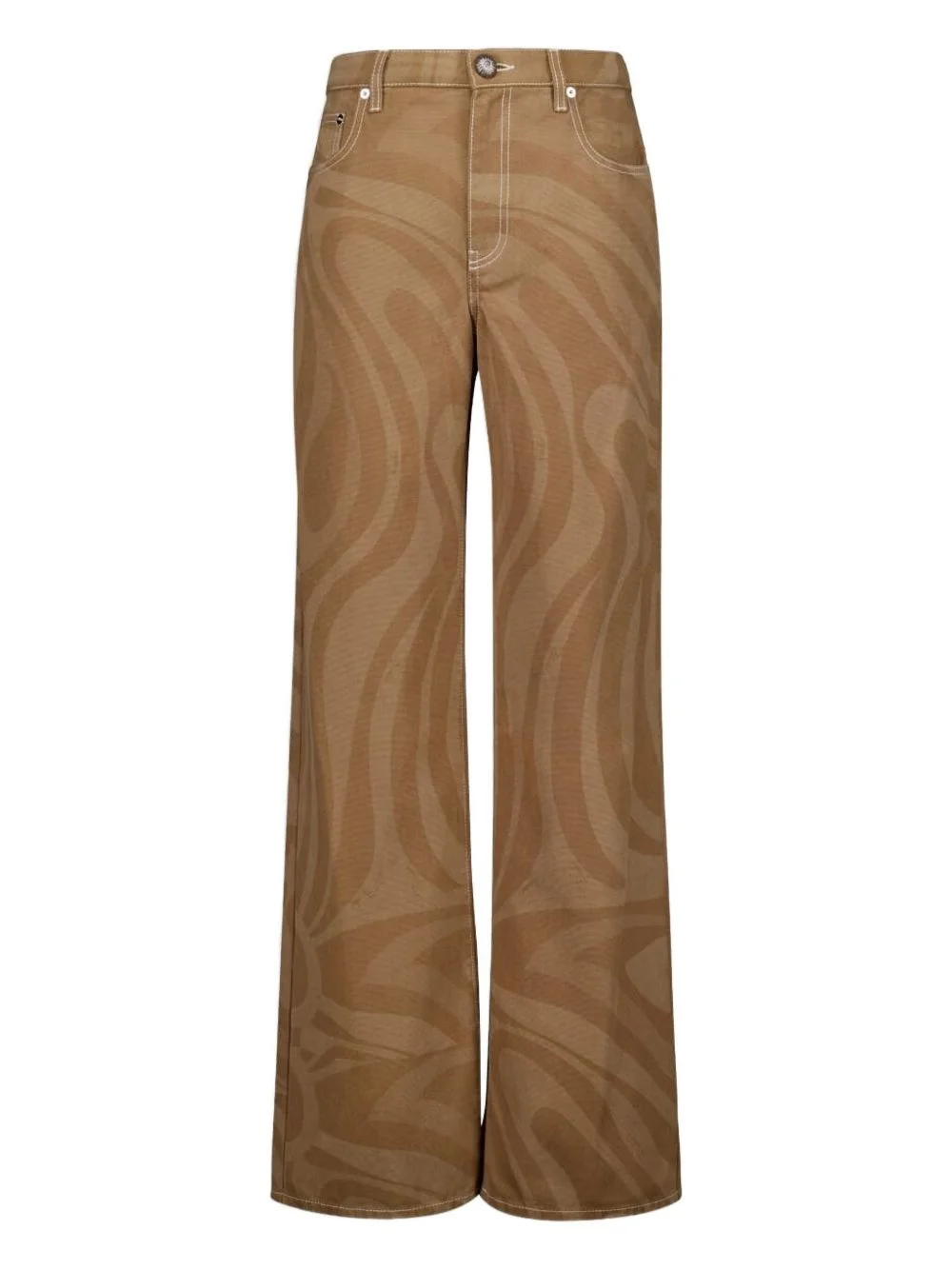 Marmo-print canvas trousers - 1