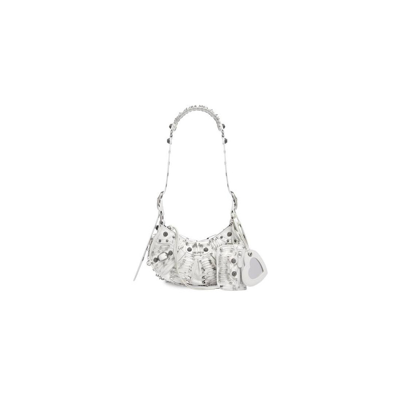 Women's Le Cagole Xs Shoulder Bag With Safety Pins  in Optic White 1