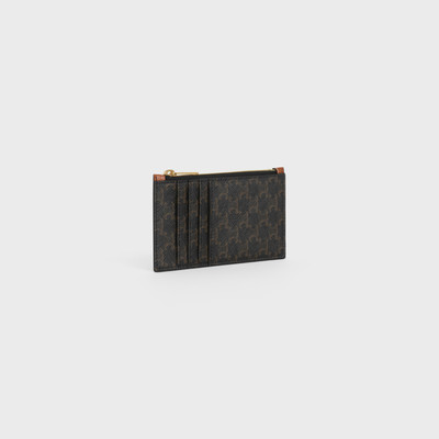 CELINE Zipped card holder in Triomphe Canvas and Lambskin outlook