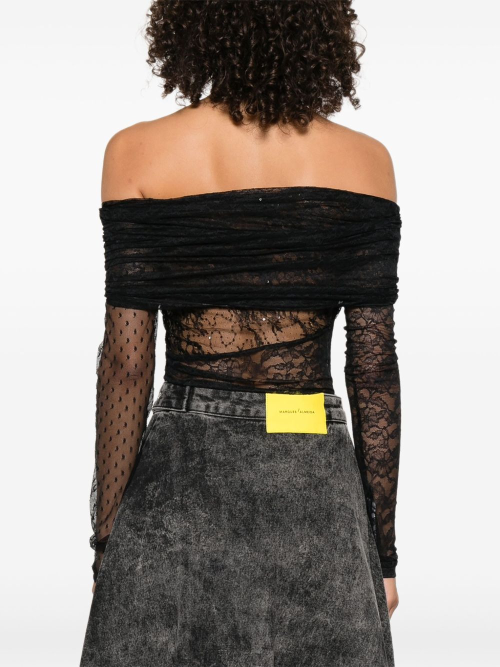floral-lace bodysuit - 4
