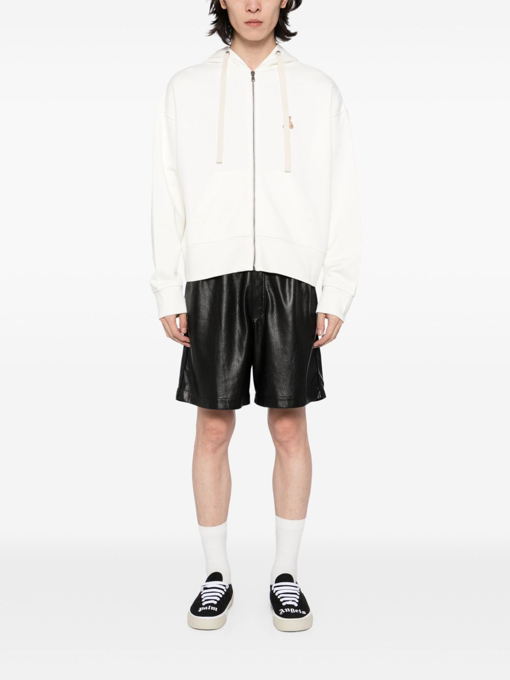 logo-patch zip-up hoodie - 2