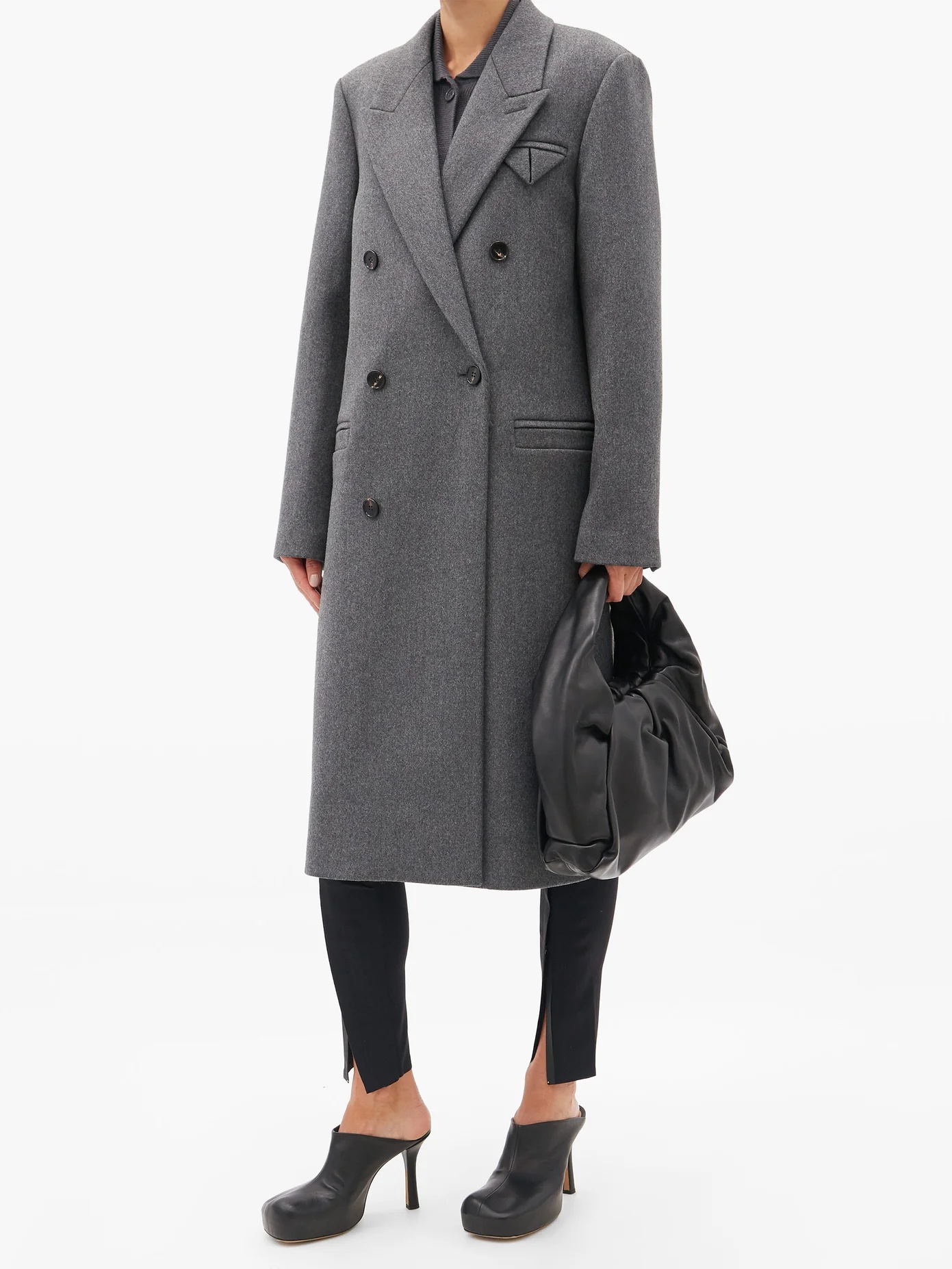 Longline double-breasted wool coat - 2