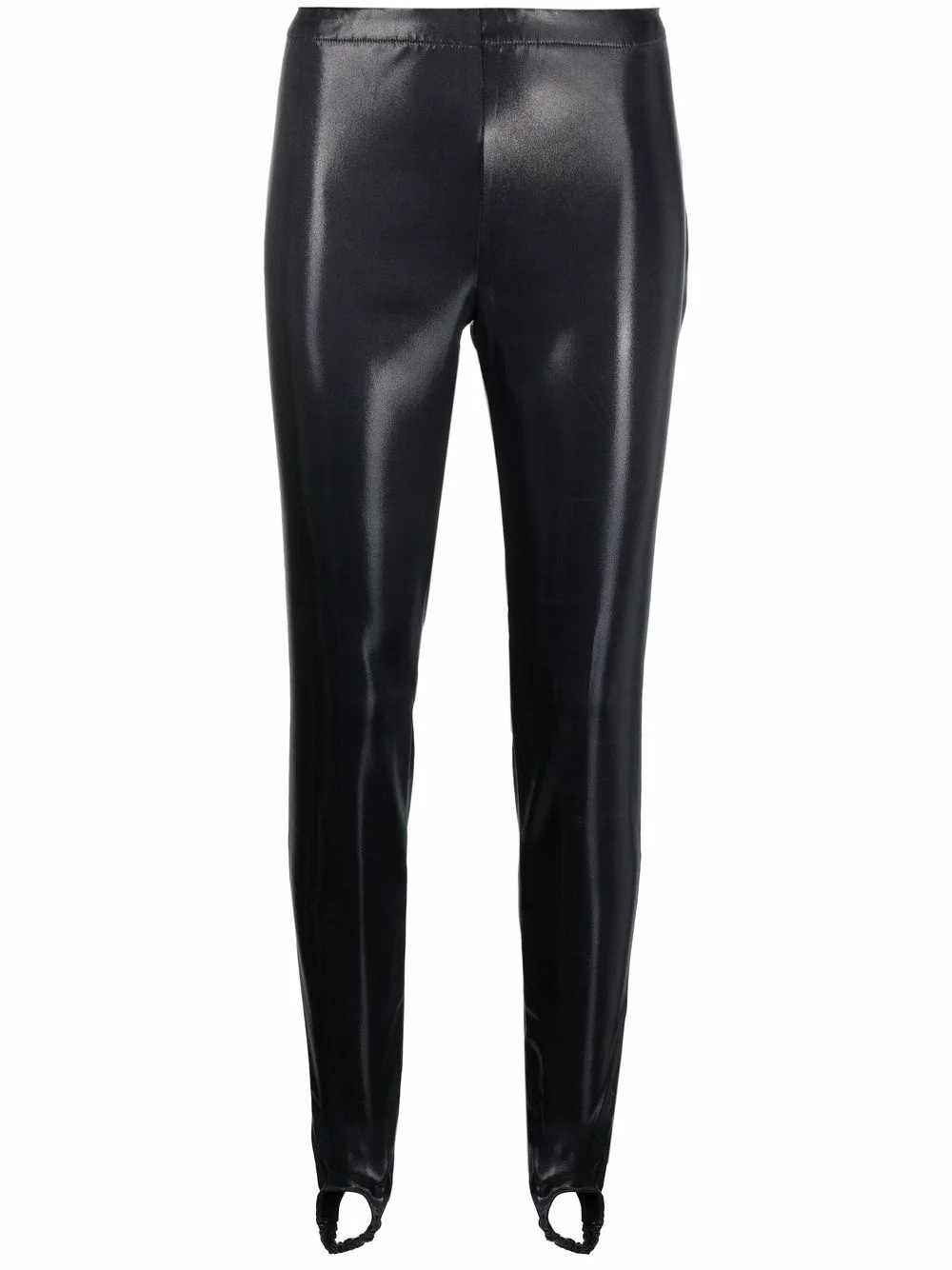 faux leather stirrup leggings - 1