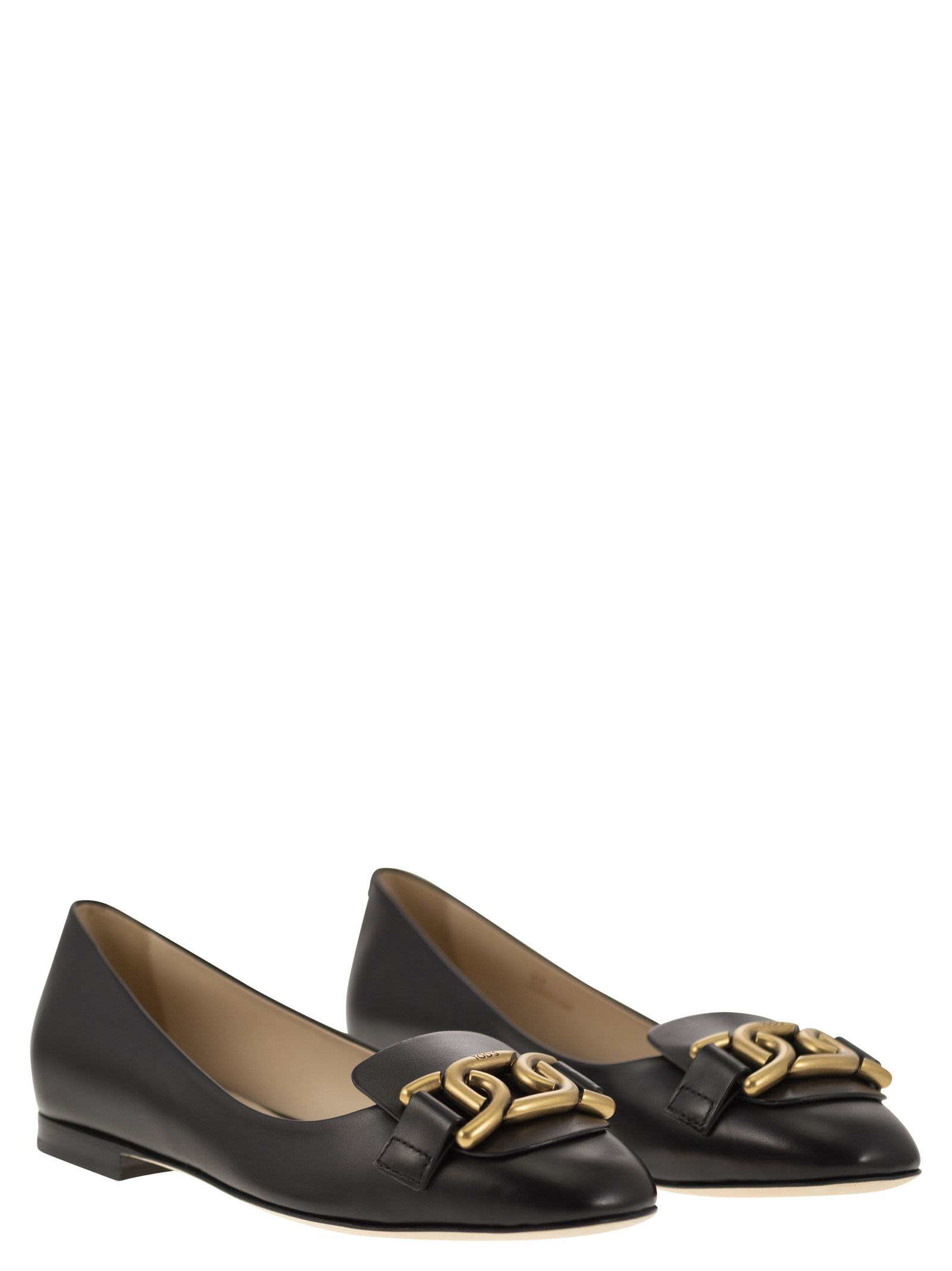 Tod's Women Leather Ballerina With Accessory - 4