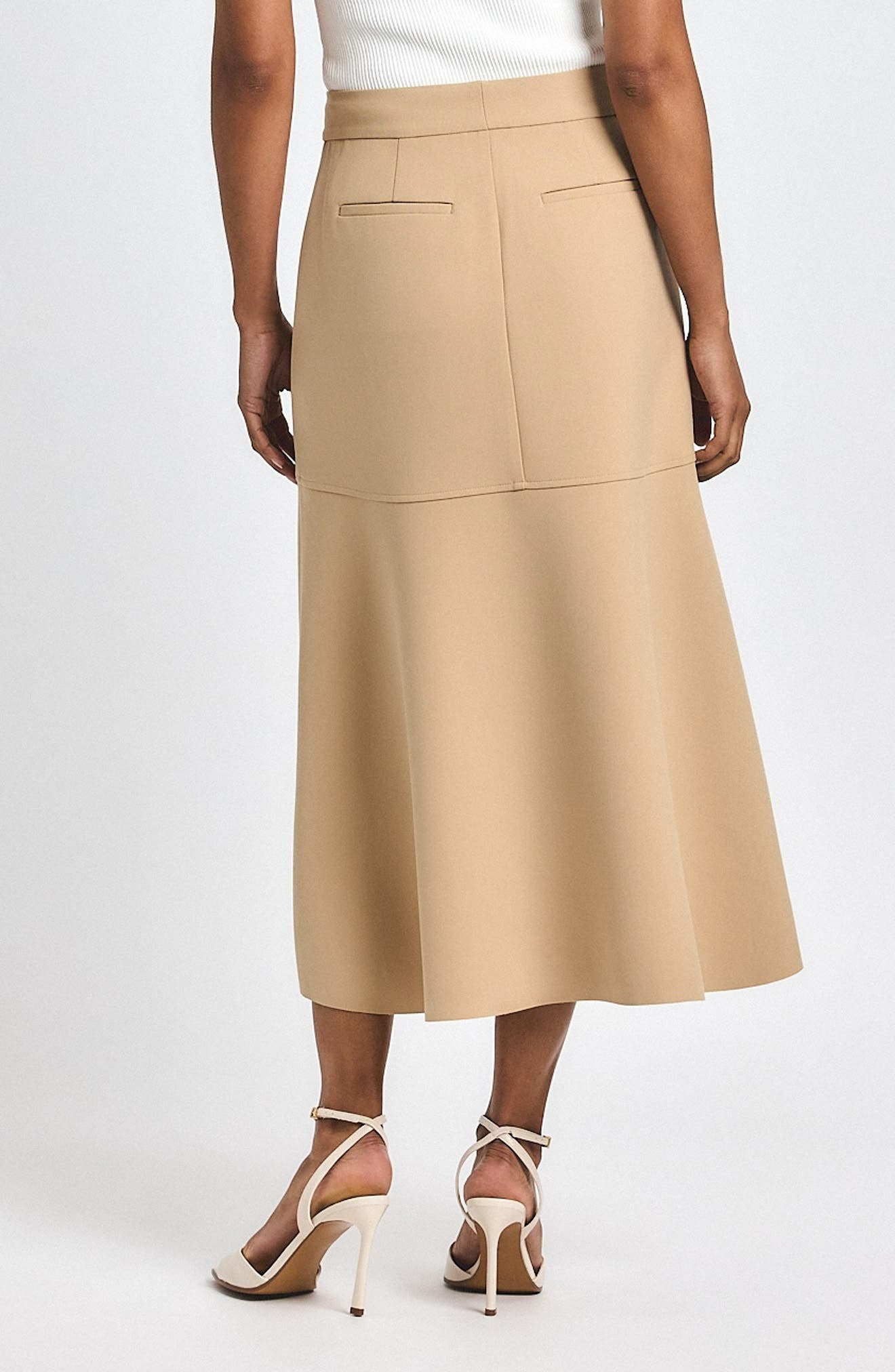 Derek Lam 10 Crosby Nicolette High-Low Midi Skirt in Camel at Nordstrom - 2