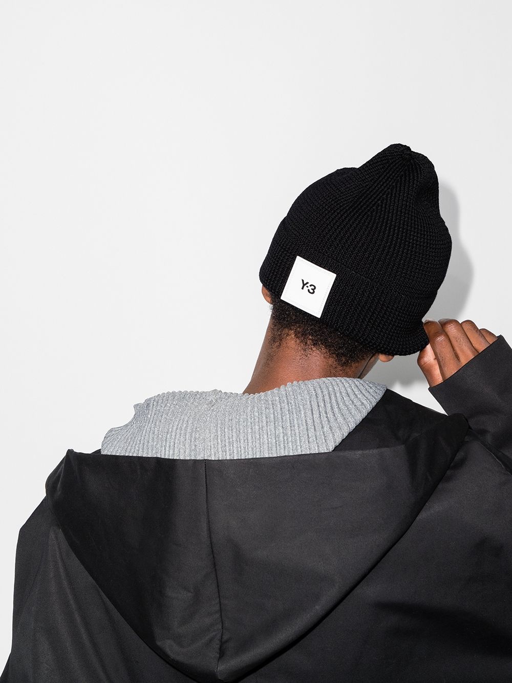 square logo patch beanie hat - 2