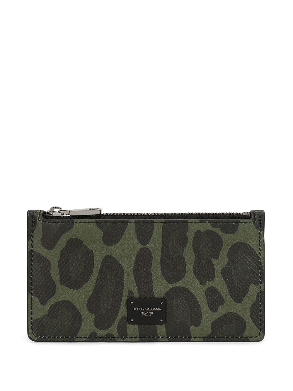 animal-print logo-patch cardholder - 1