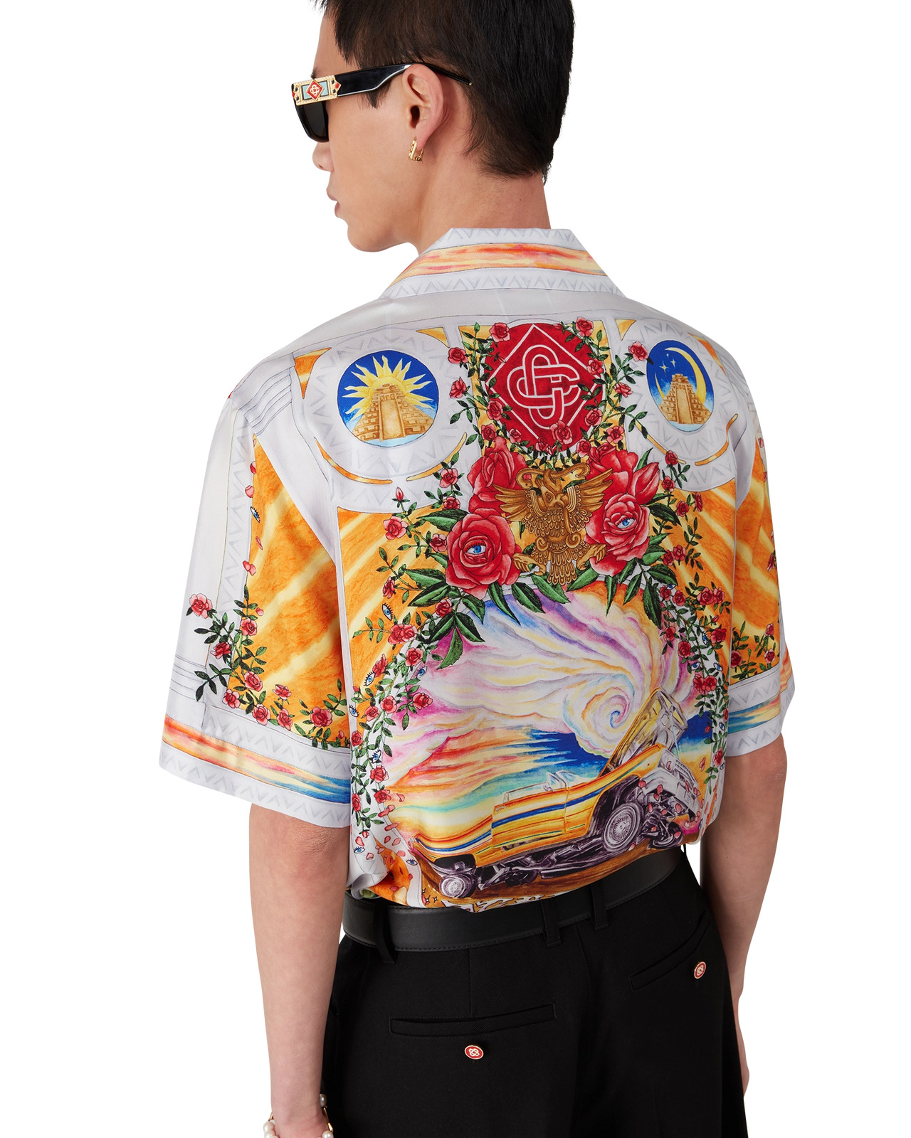La Tornade De Rose Short Sleeve Silk Shirt | Casablanca Paris - 7