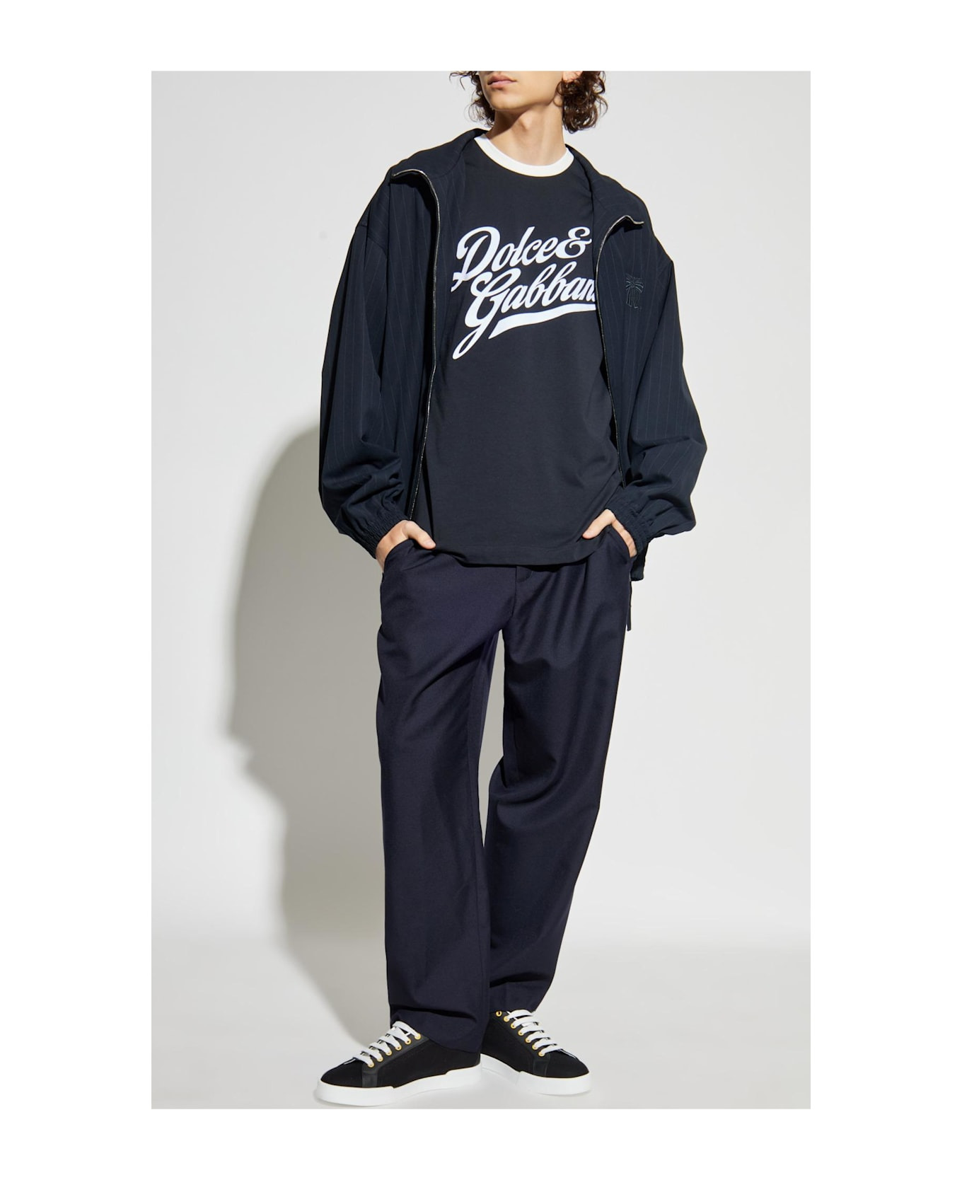 Dolce & Gabbana T-shirt With A Logo And A Velvet Finish - 2