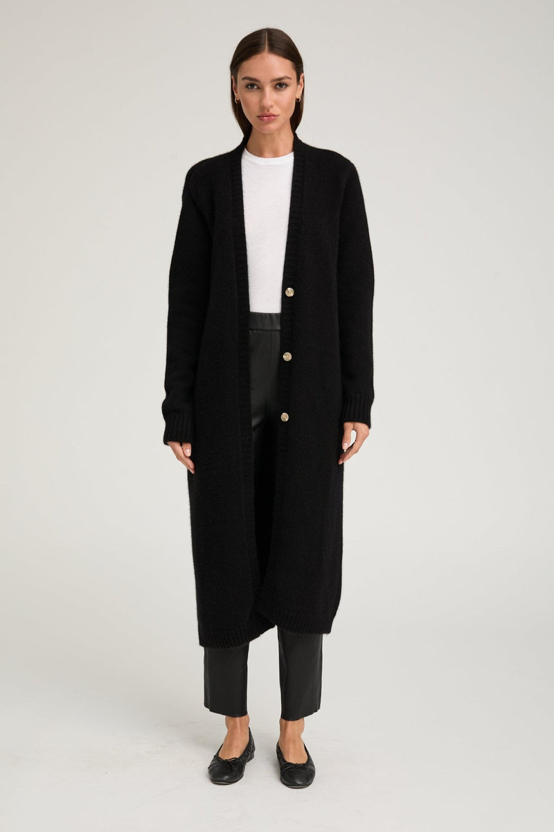 BLACK HEAVY CASHMERE CARDIGAN 1