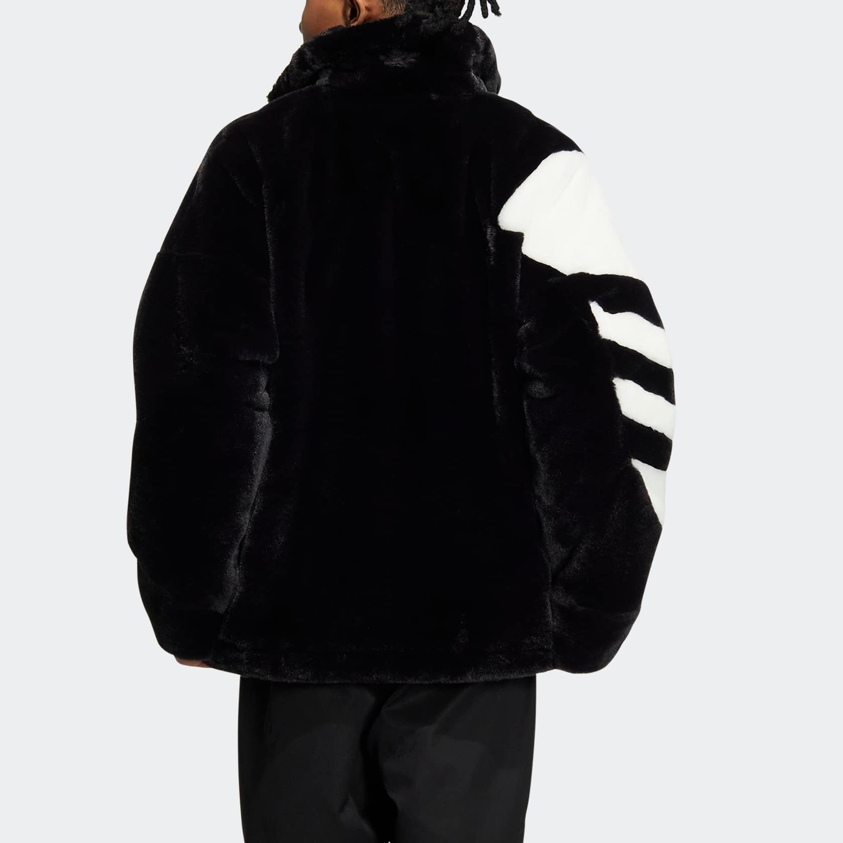 Adidas white fluffy jacket deals