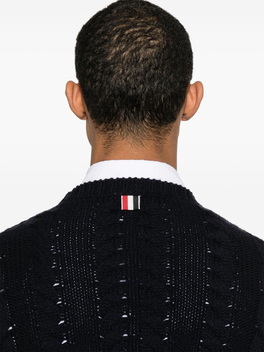 RWB-stripe cable-knit sweater - 5