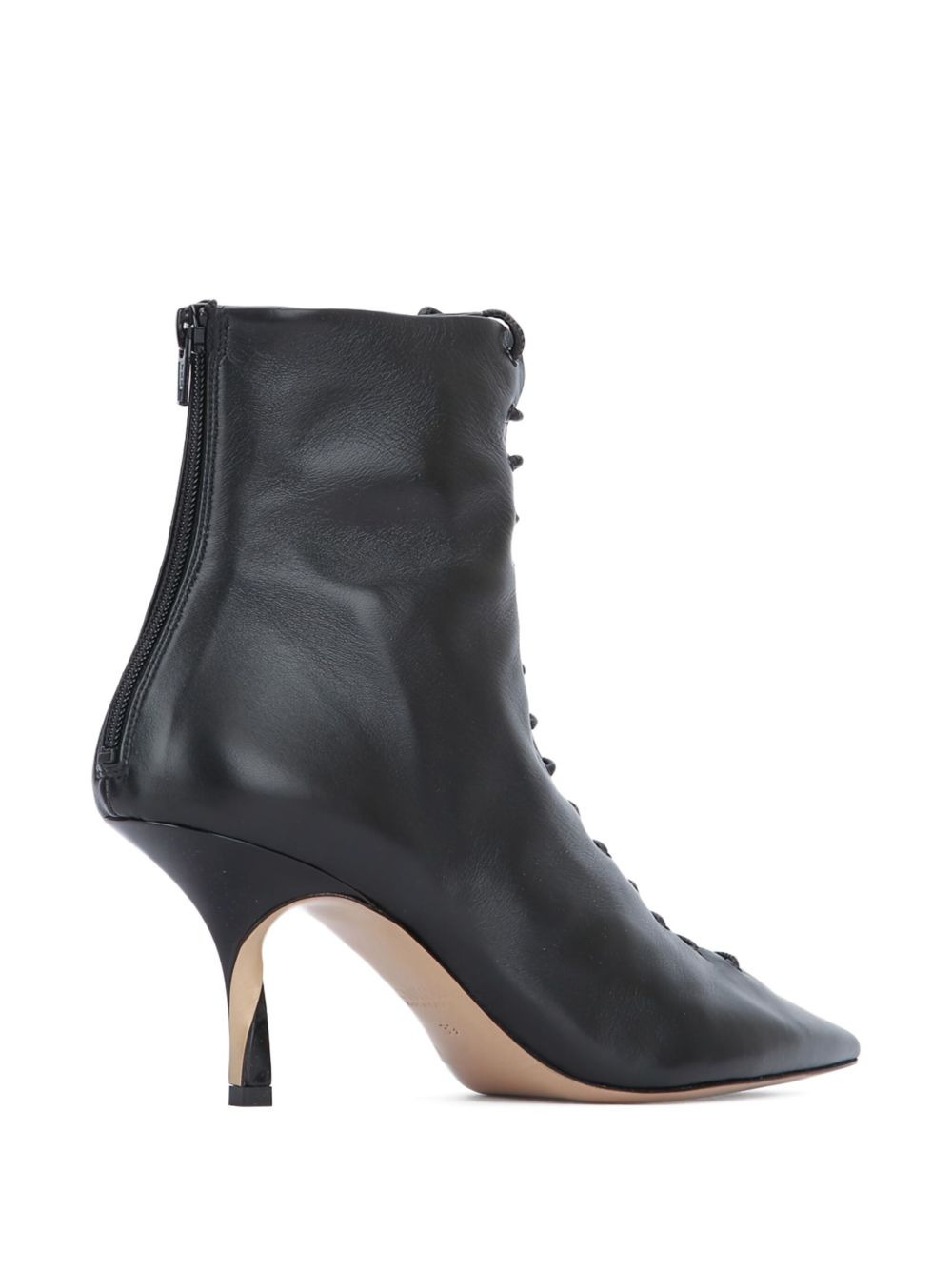 75mm leather heeled ankle boots - 3