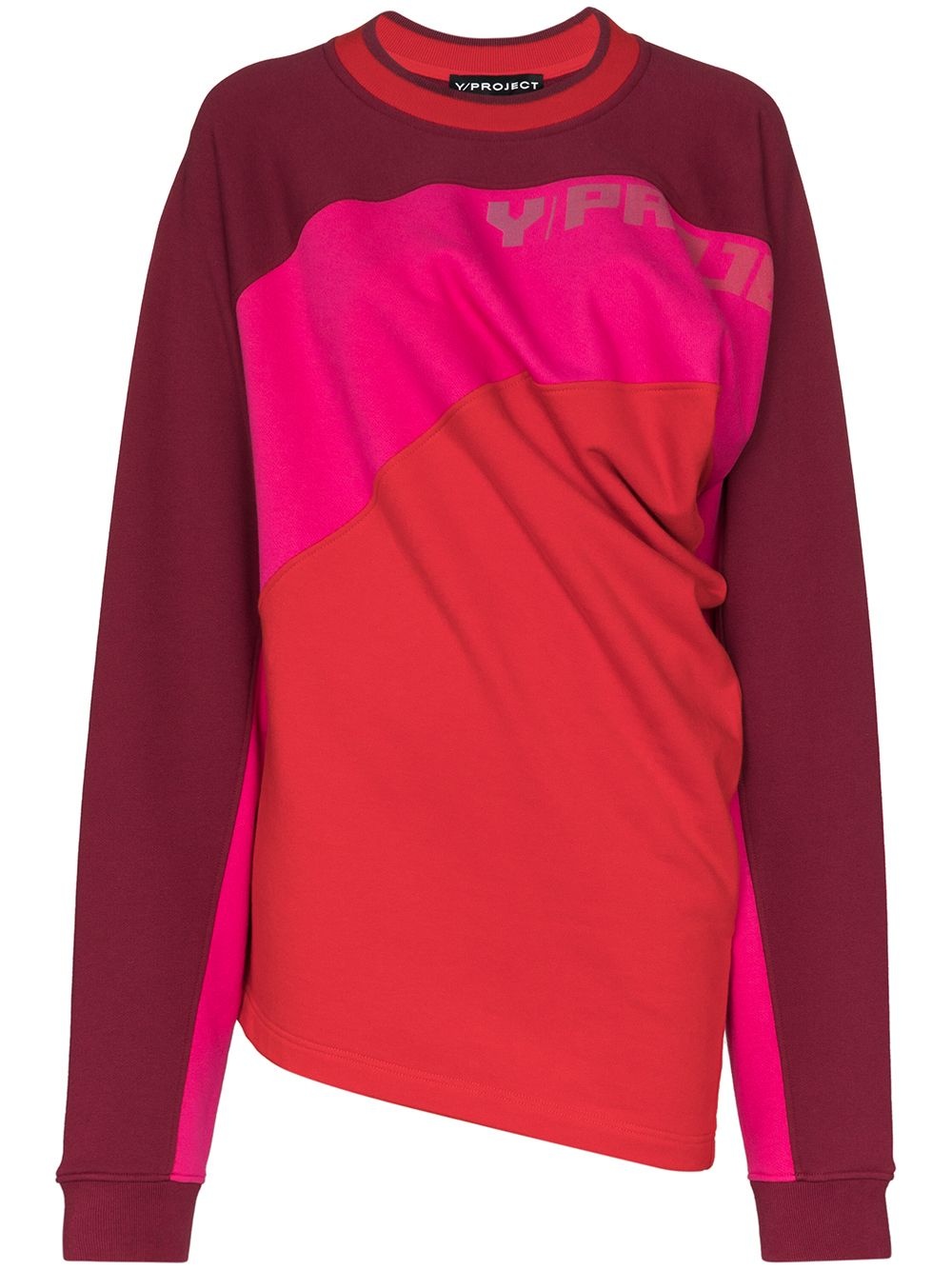 twisted-front colour-block jumper - 1