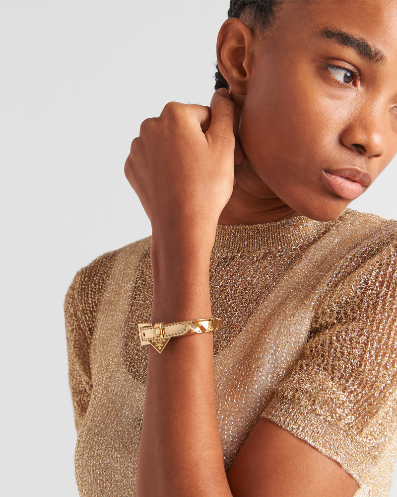 Prada Studded brushed leather bracelet outlook