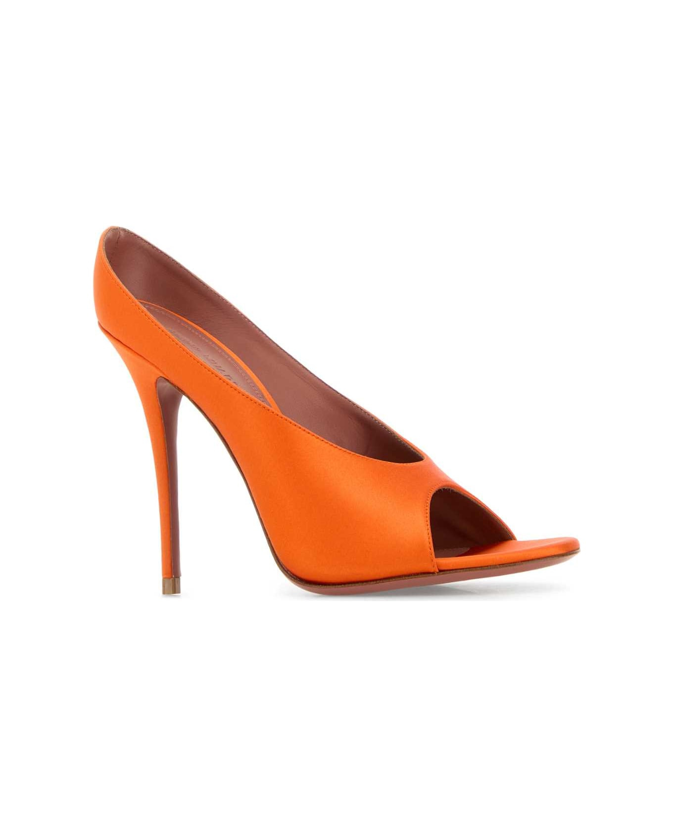 Orange Satin Anok 105 Mules - 2