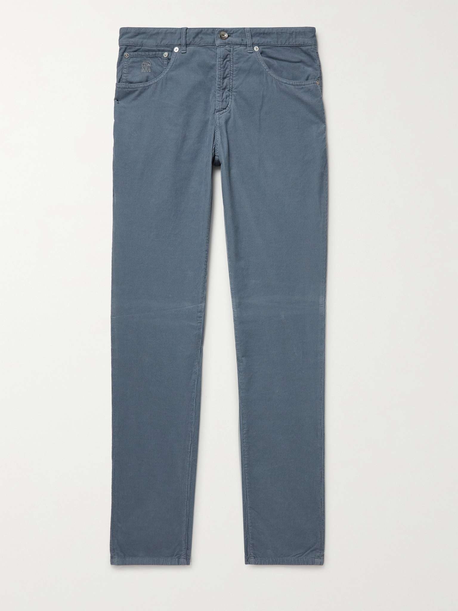 Slim-Fit Tapered Cotton-Corduroy Trousers - 1