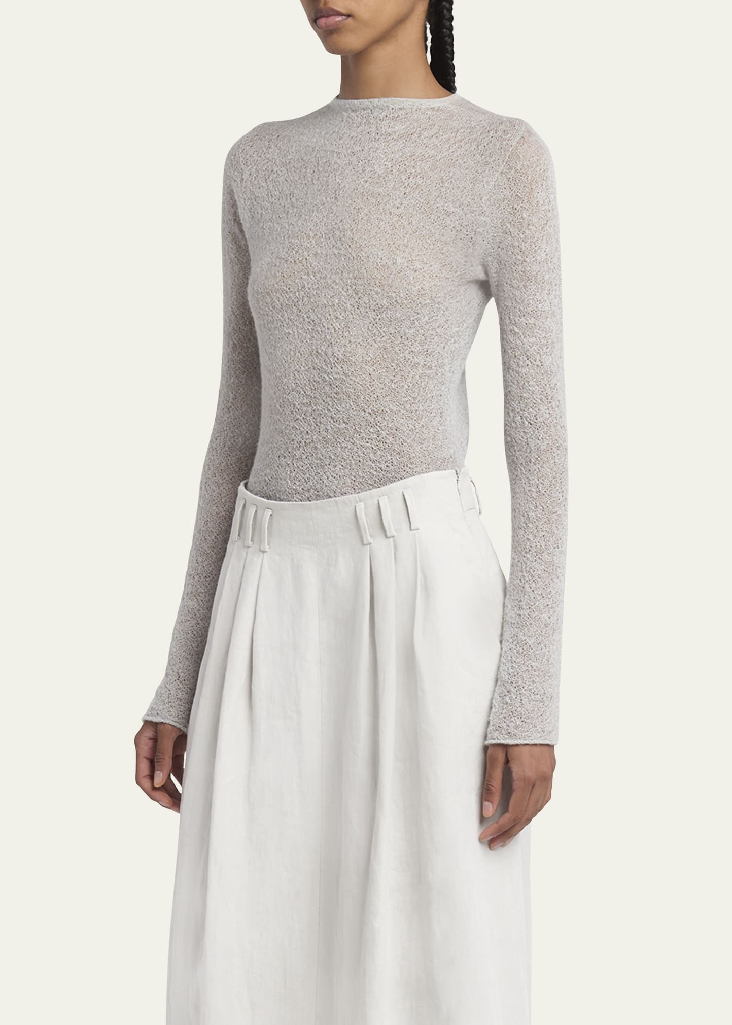 Textured Cashmere-Blend Knit Top - 4