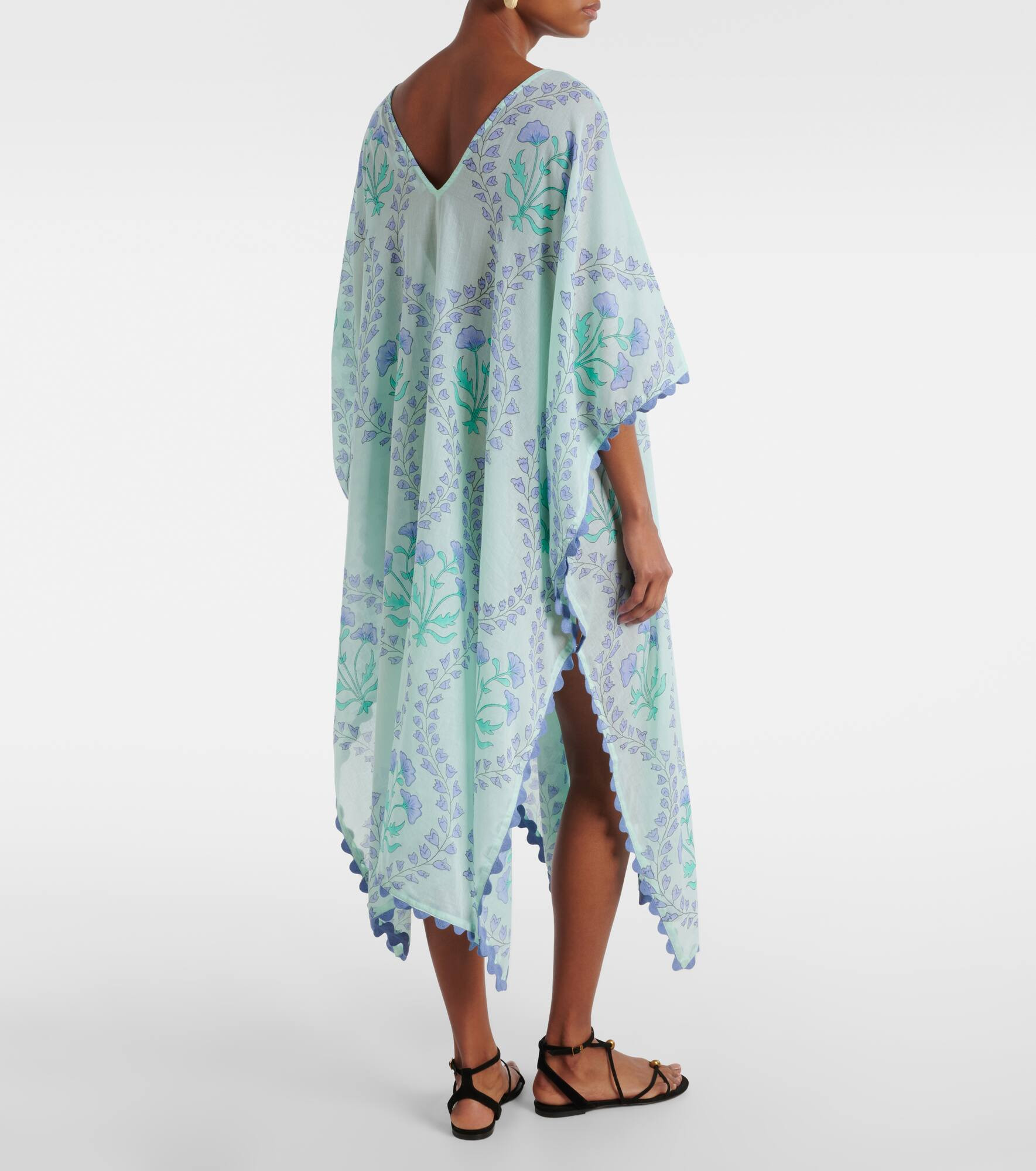 Printed cotton beach cover-up - 3