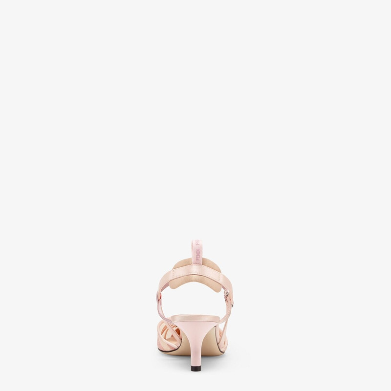 FENDI Pink mesh medium-heeled slingbacks outlook