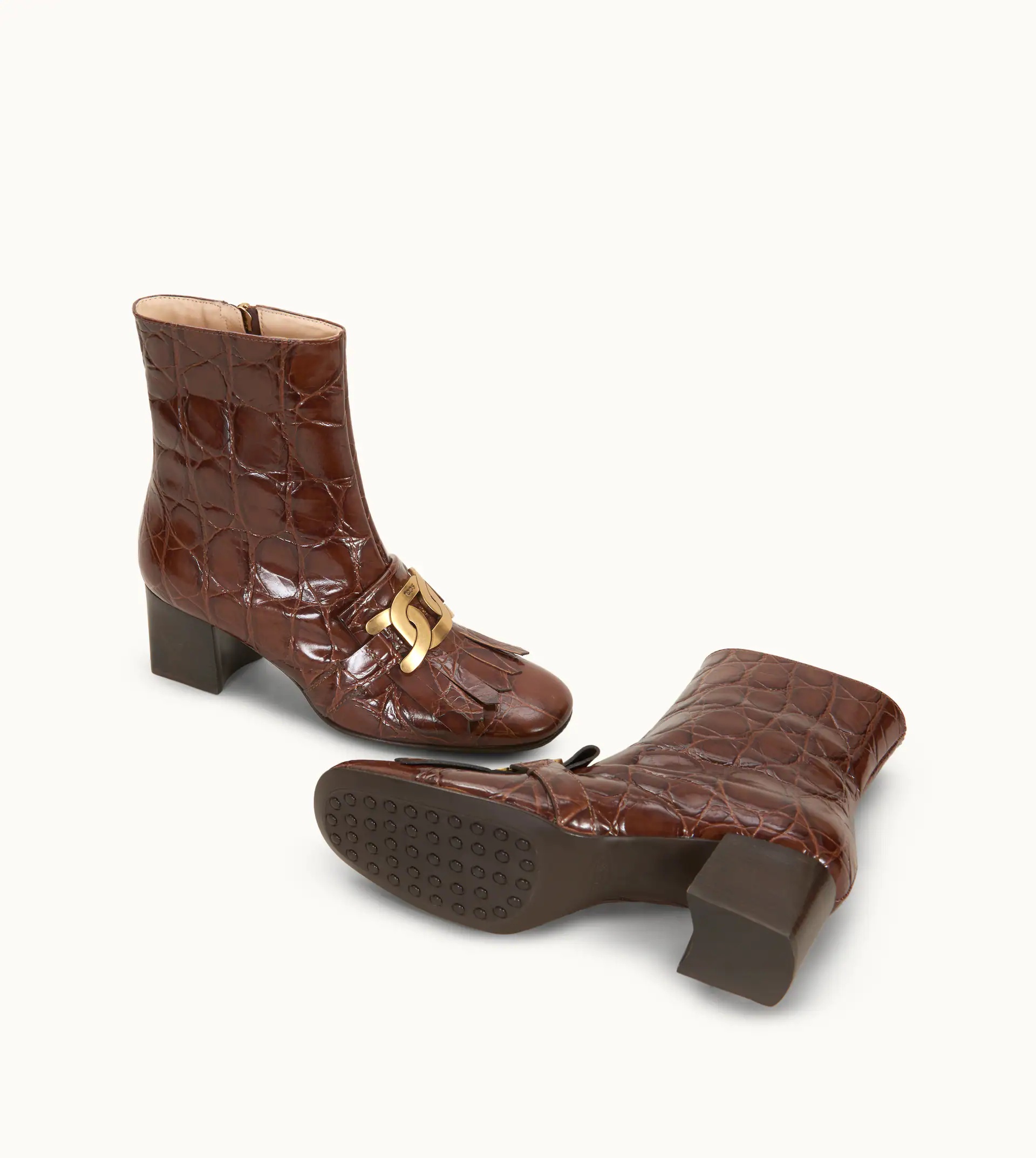 KATE ANKLE BOOTS IN LEATHER - BROWN - 5