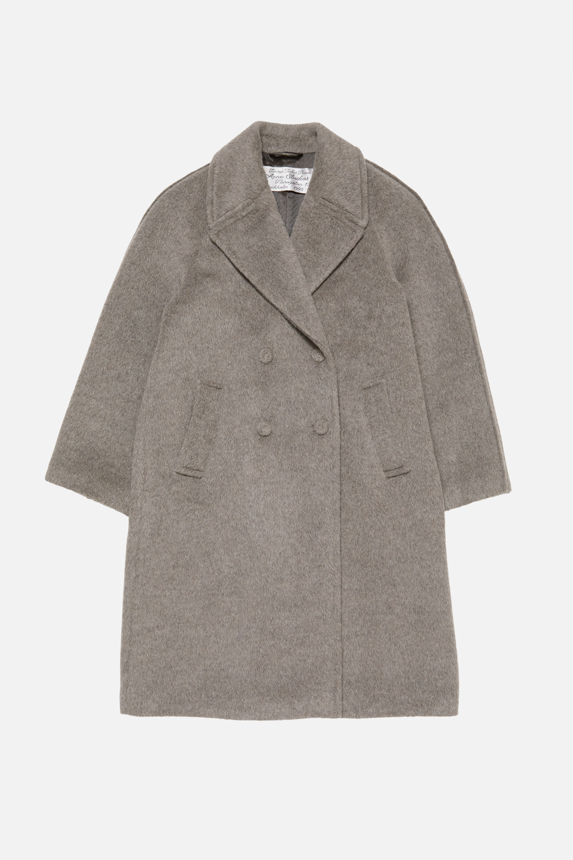 Double-breasted wool coat - Warm Grey Melange - 6