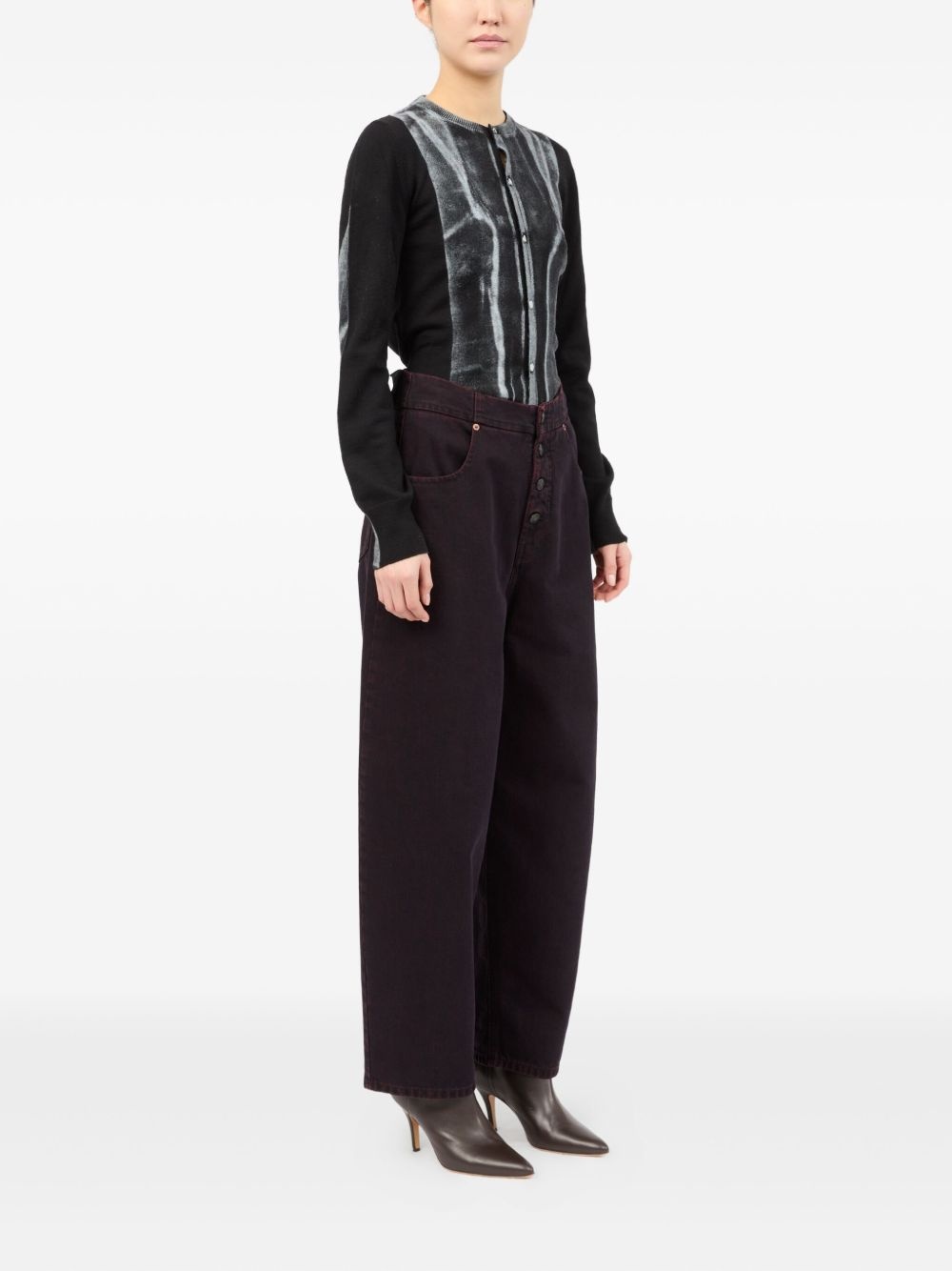 high-waisted button-fly jeans - 3