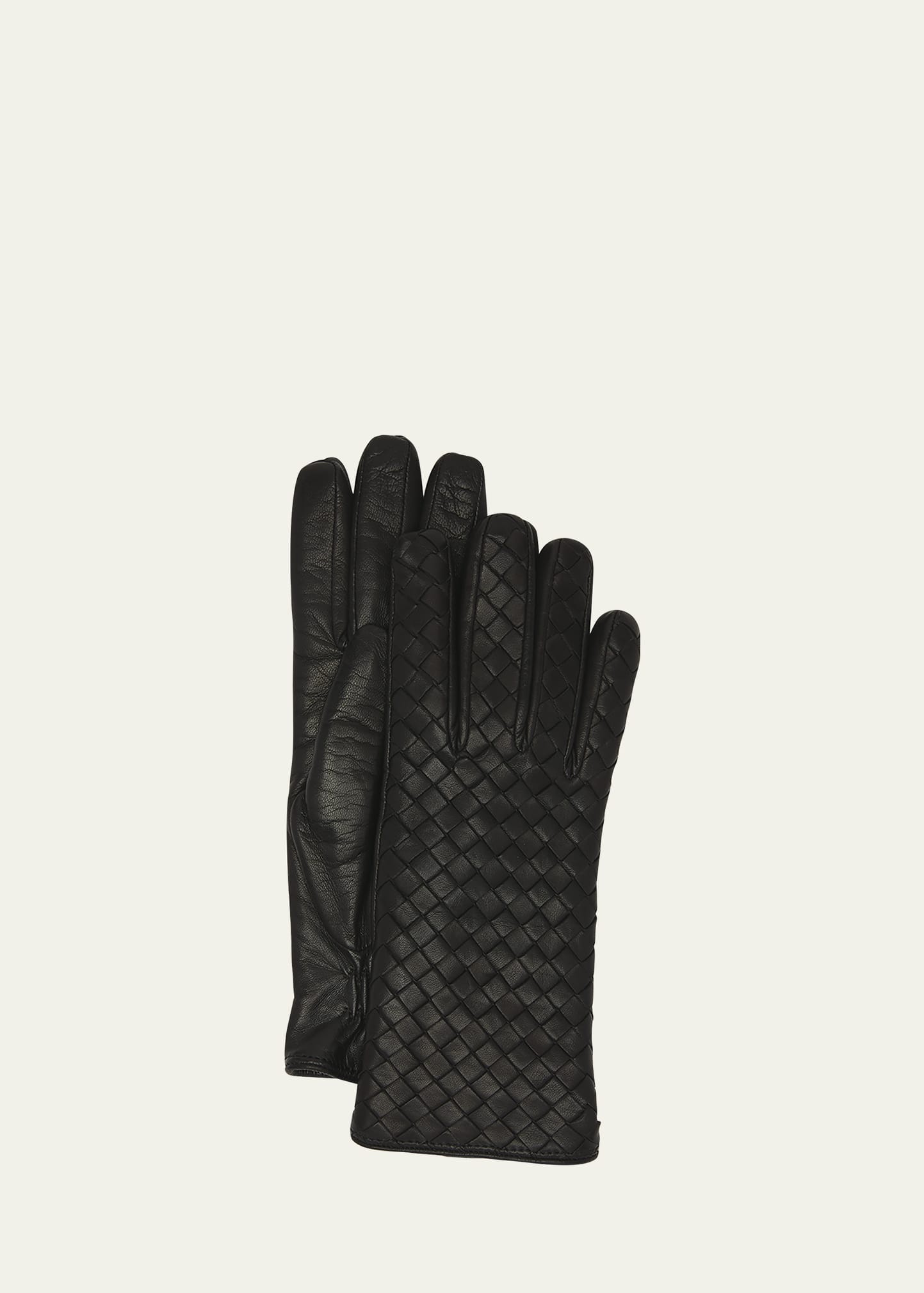 Woven Nappa Leather Gloves - 1