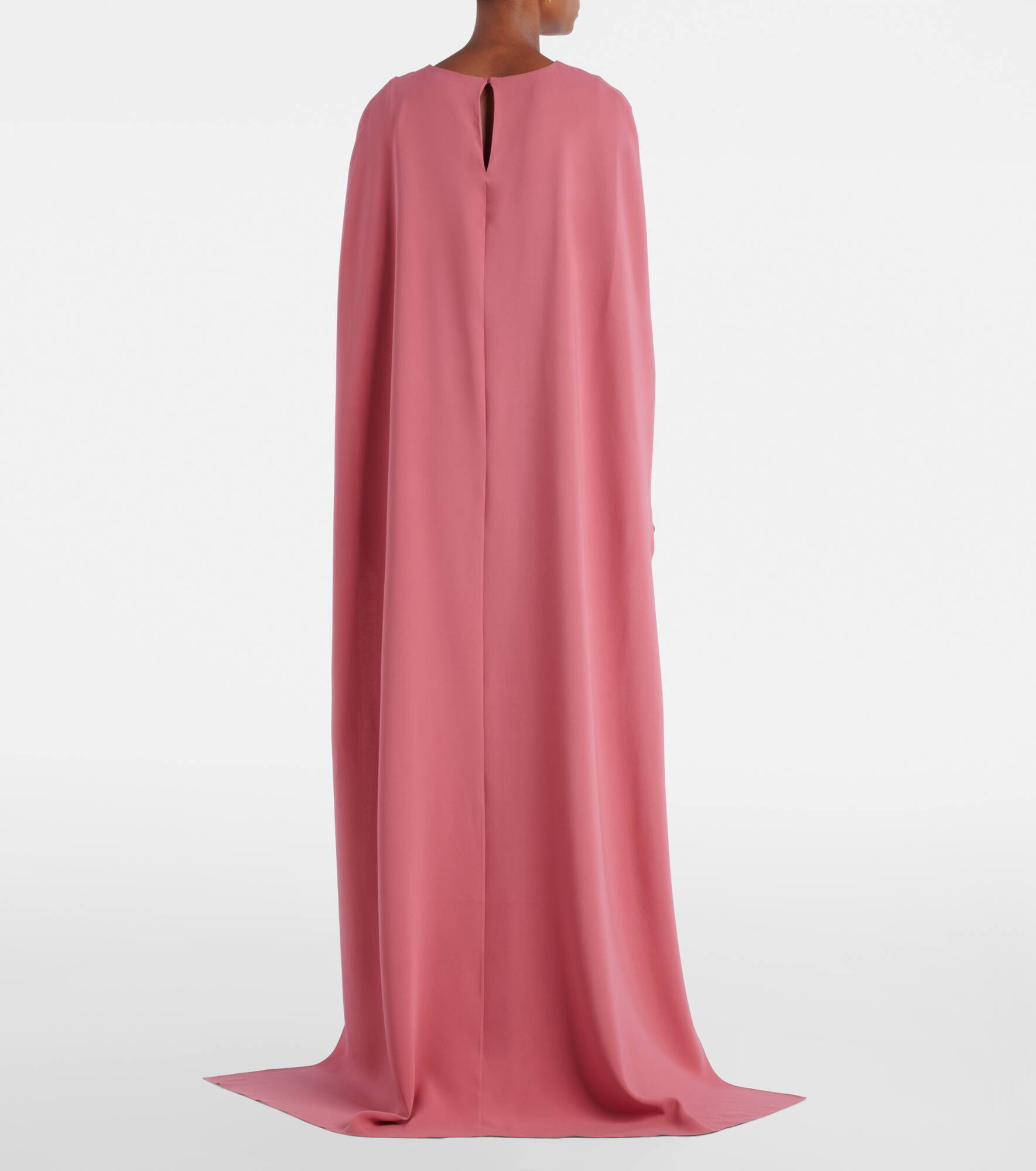 Caped silk-blend gown - 3