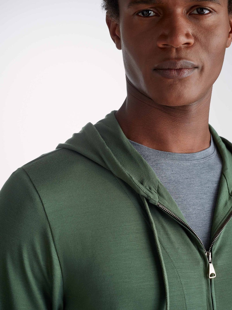 Men's Hoodie Basel Micro Modal Stretch Hunter Green - 5