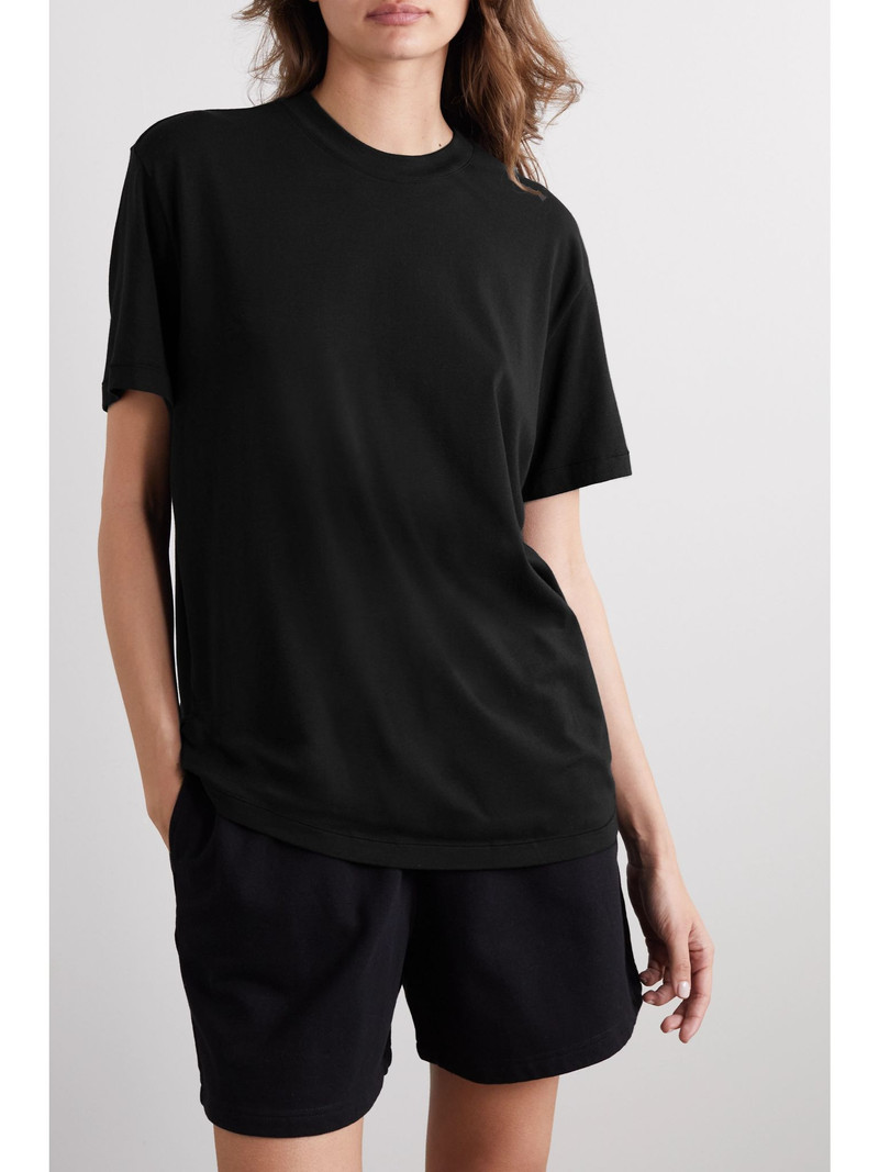SKIMS Boyfriend stretch-modal and cotton-blend jersey T-shirt - Onyx Black outlook