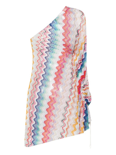 Missoni zigzag-woven one-shoulder dress outlook