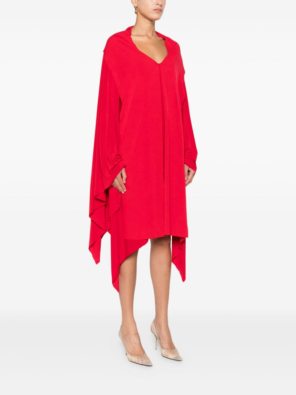 draped open-front dress - 3