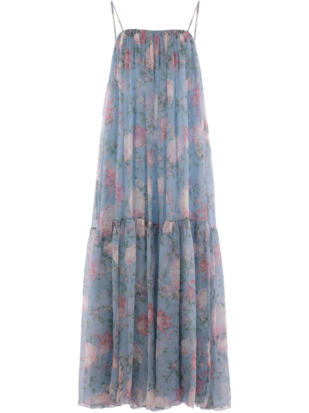 sleeveless silk maxi dress - 1