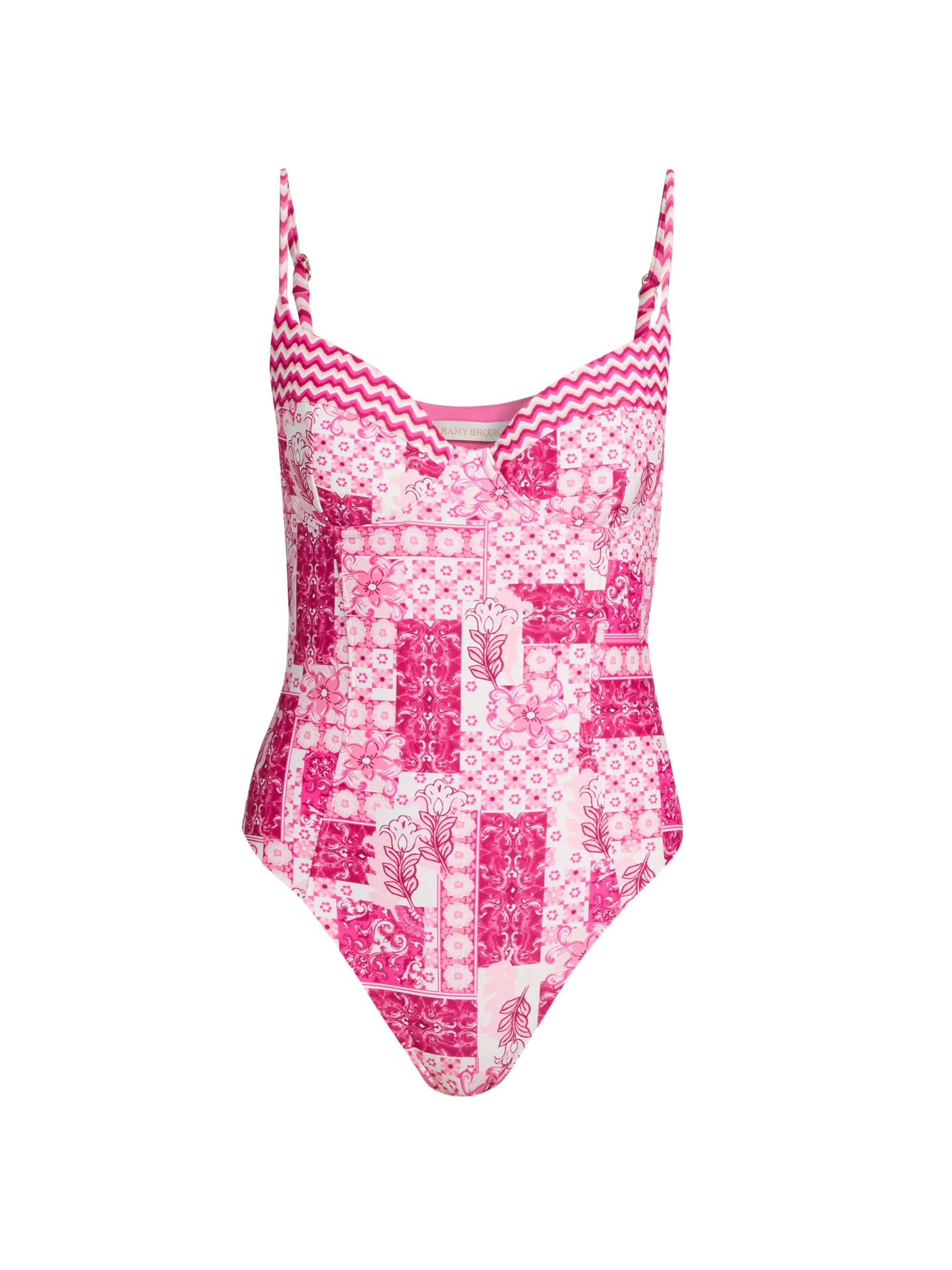 Women's Jayda Printed One-Piece Swimsuit - Radiant Pink Combo - 1