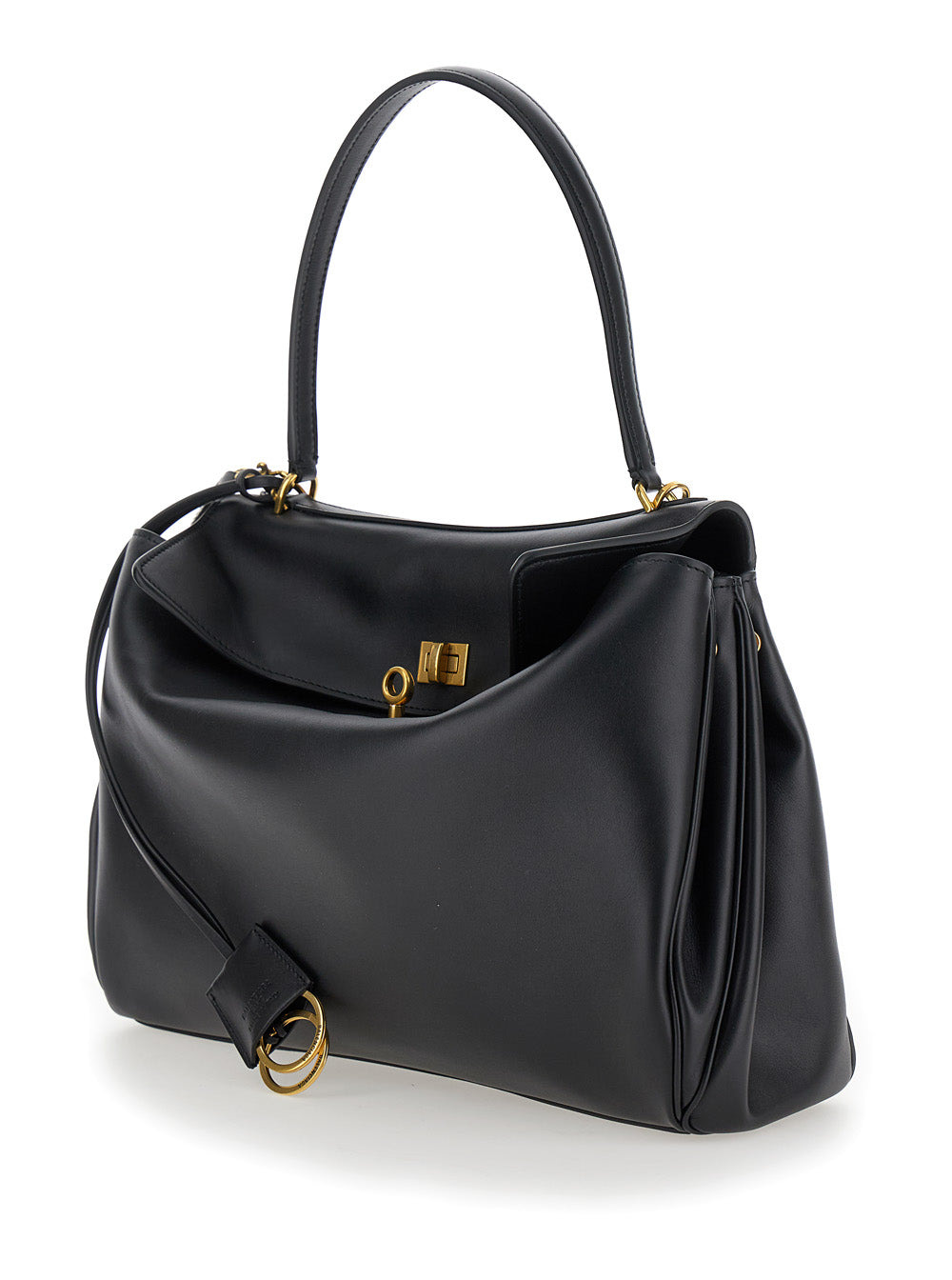 Balenciaga Women 'Medium Rodeo' Black Handbag With Detachable Key Holder In Smooth Leather Woman - 2