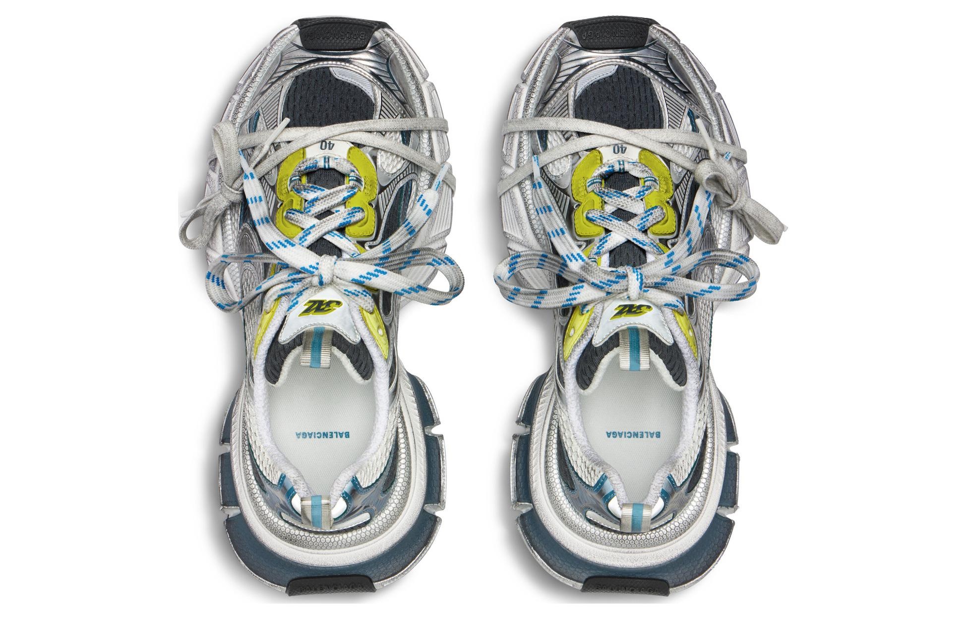 Balenciaga 3XL Sneakers 'White Blue Yellow Mesh' 734734W3XL59047 - 4