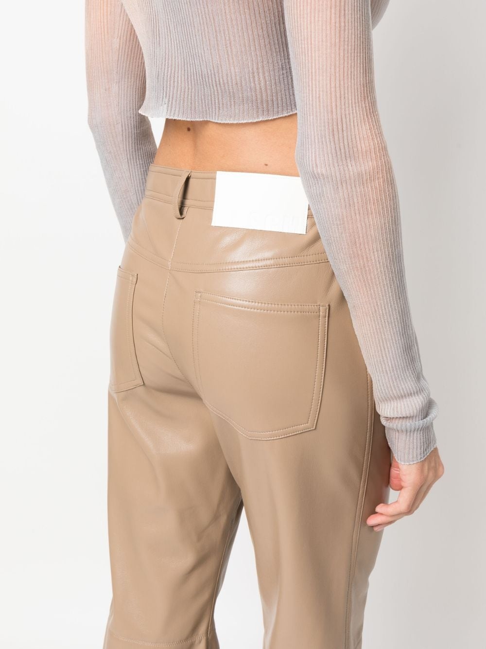 faux-leather straight-leg trousers - 5