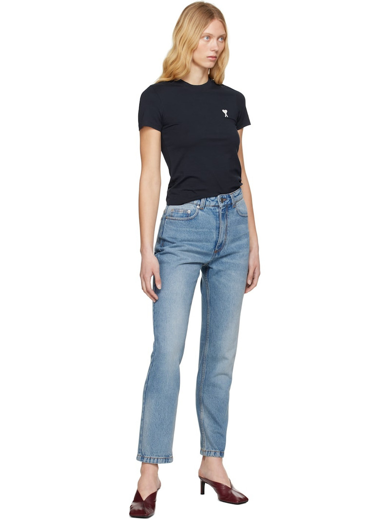 AMI Paris Blue Cotton Classic Fit Jeans outlook