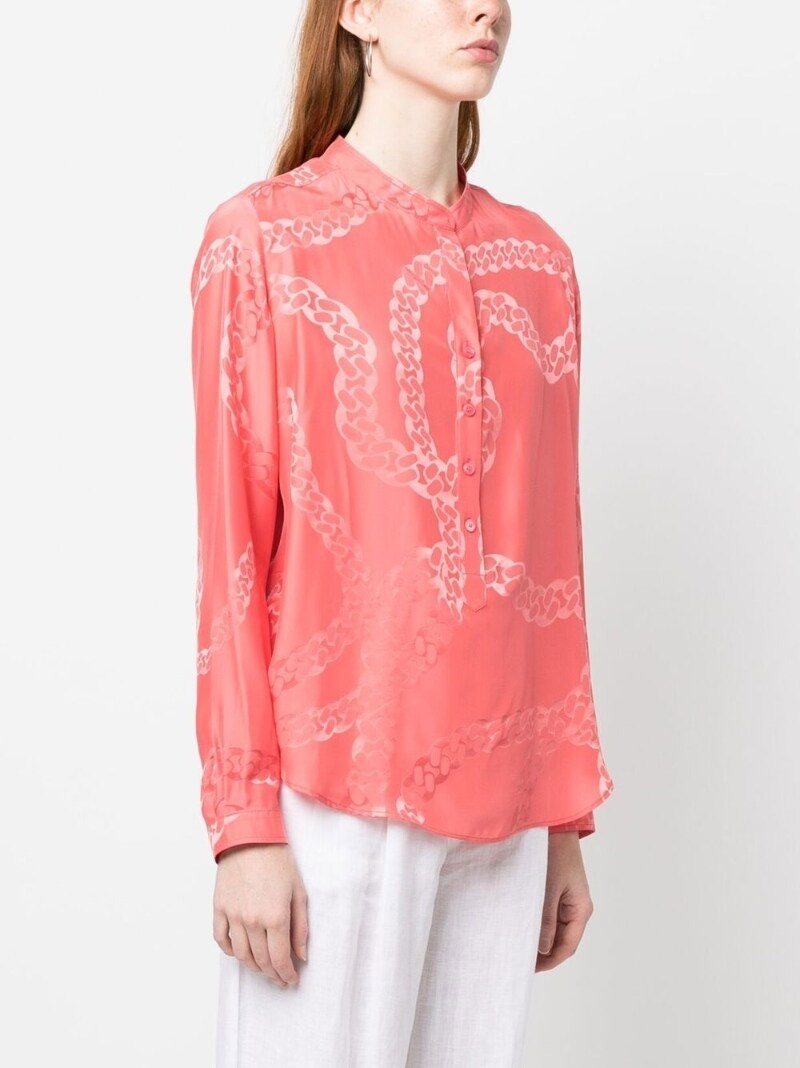 patterned satin blouse - 3