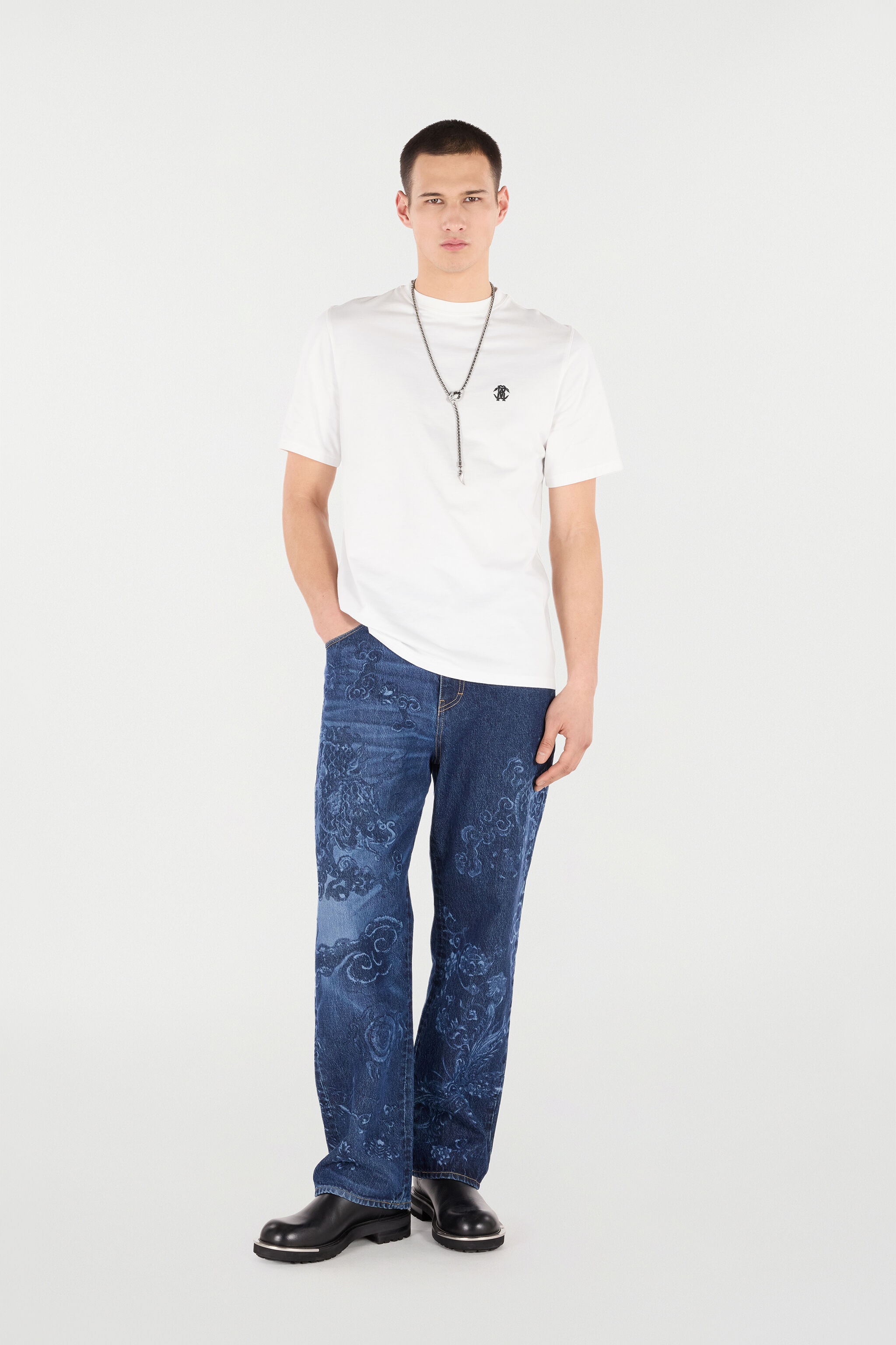T-Shirt with Mirror Snake Monogram - 2