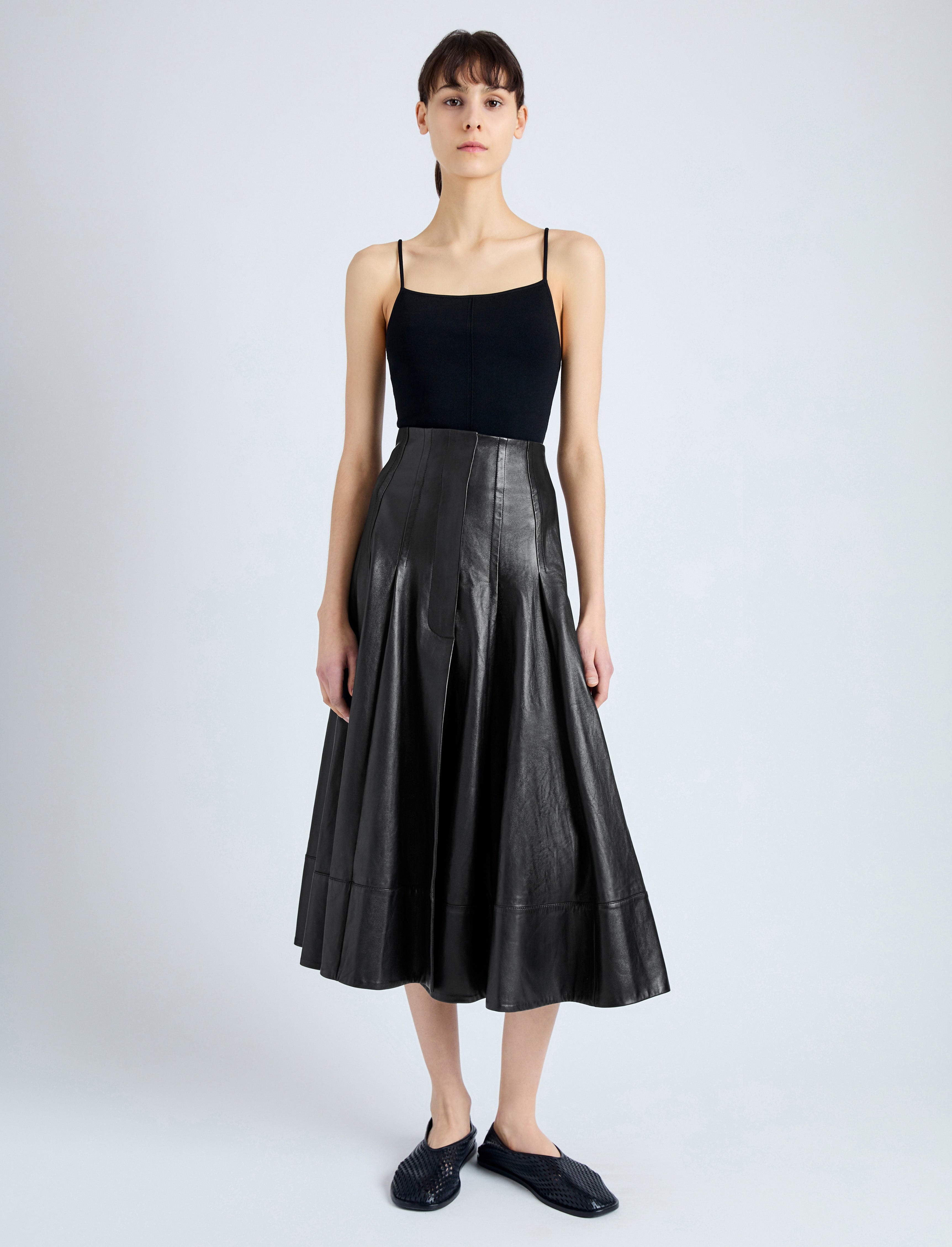 Moore Skirt in Glossy Leather - 2