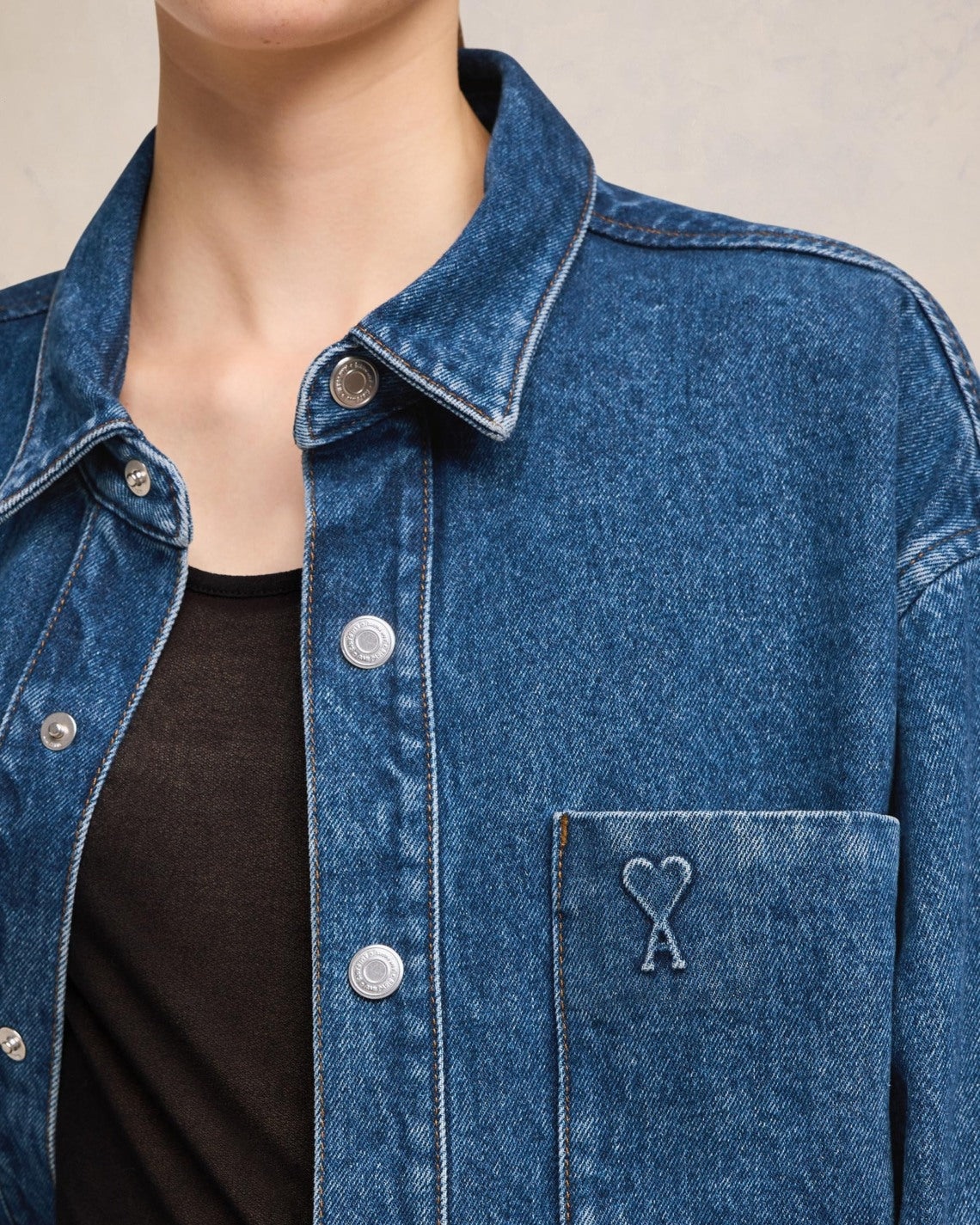 AMI Paris OVERSIZED AMI DE COEUR OVERSHIRT | REVERSIBLE