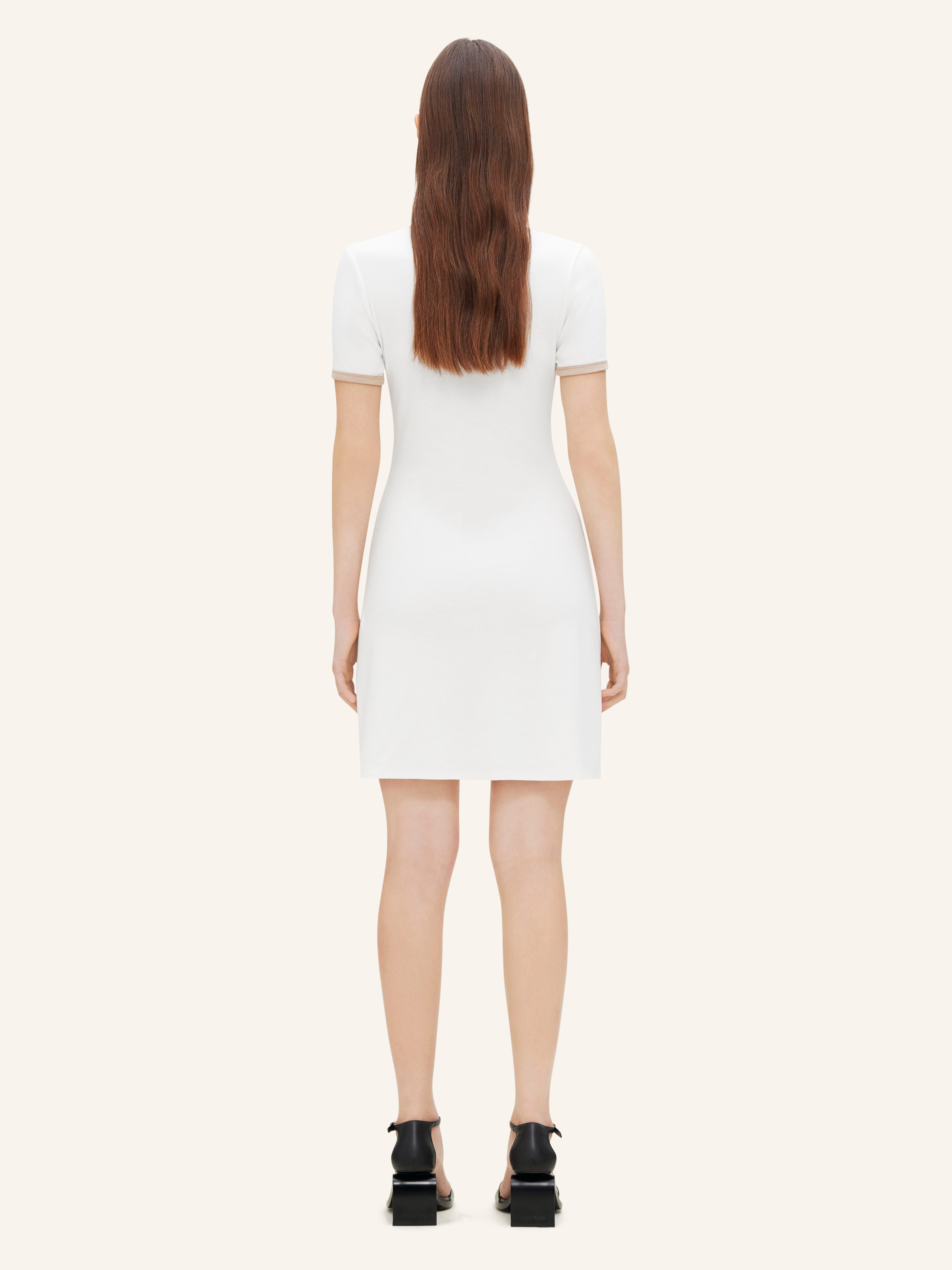 CONTRAST V NECK MINI DRESS - 4