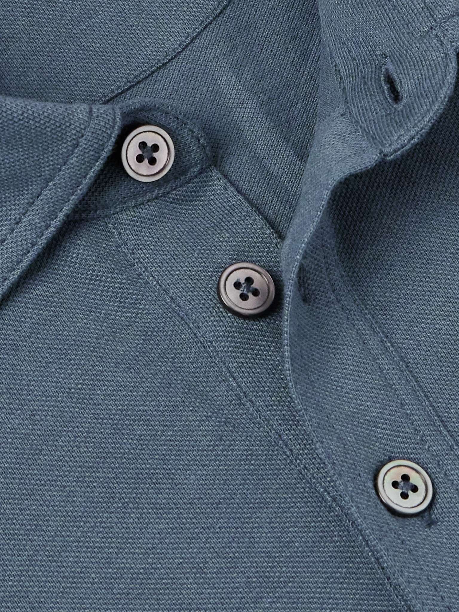 Cotton and Silk-Blend Piqué Polo Shirt - 5