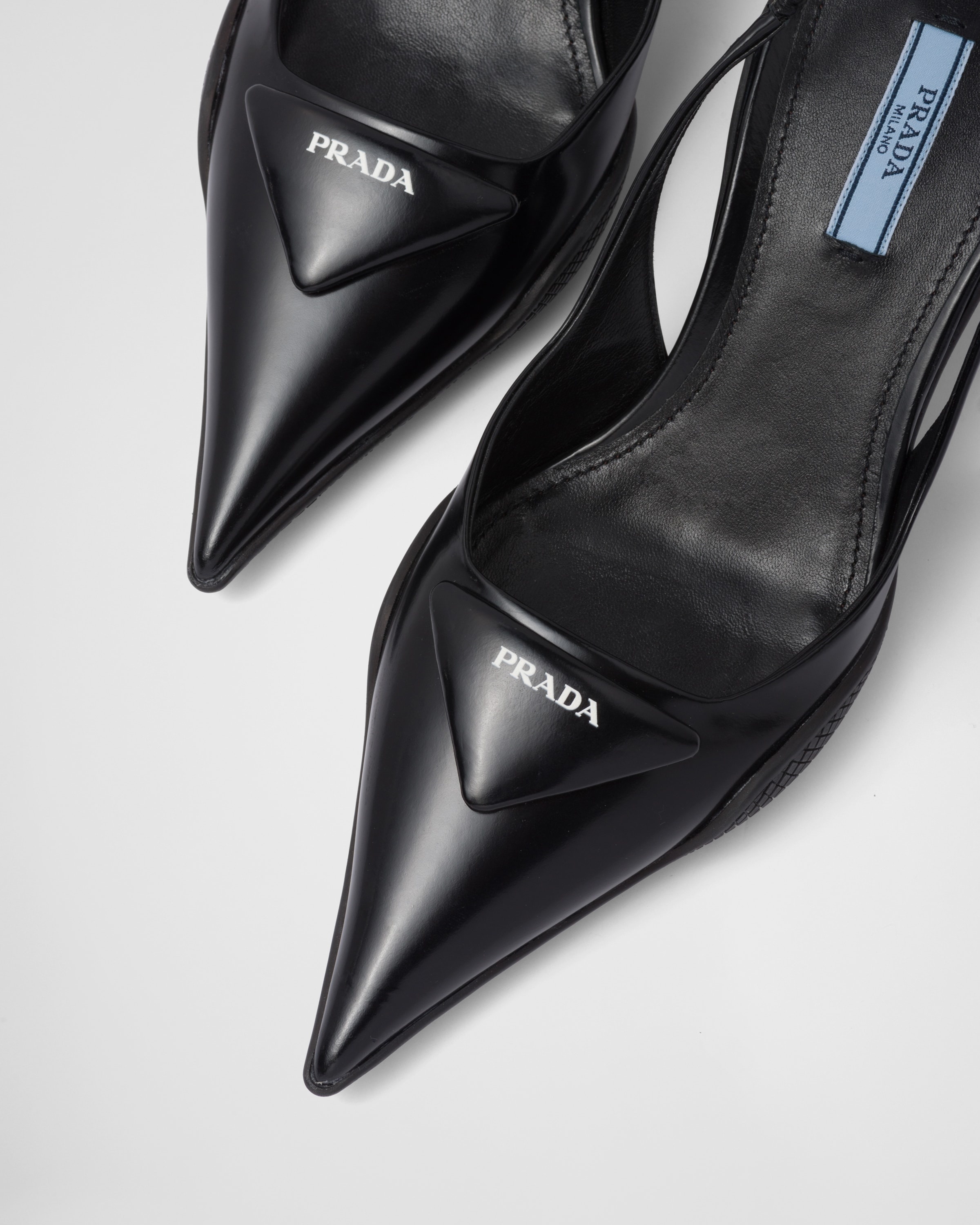 Brushed leather slingback pumps - 6
