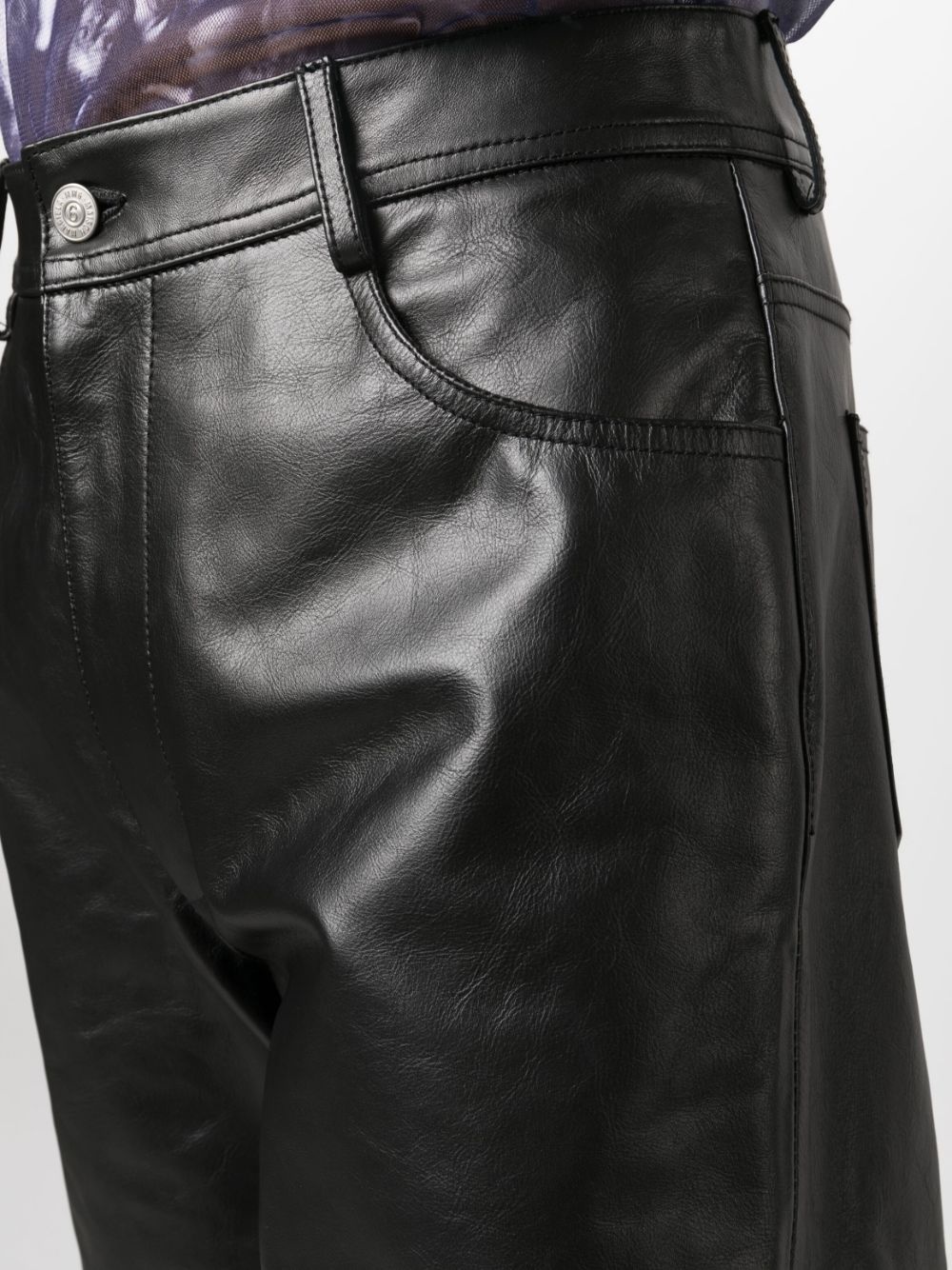 loose-fit leather trousers - 5