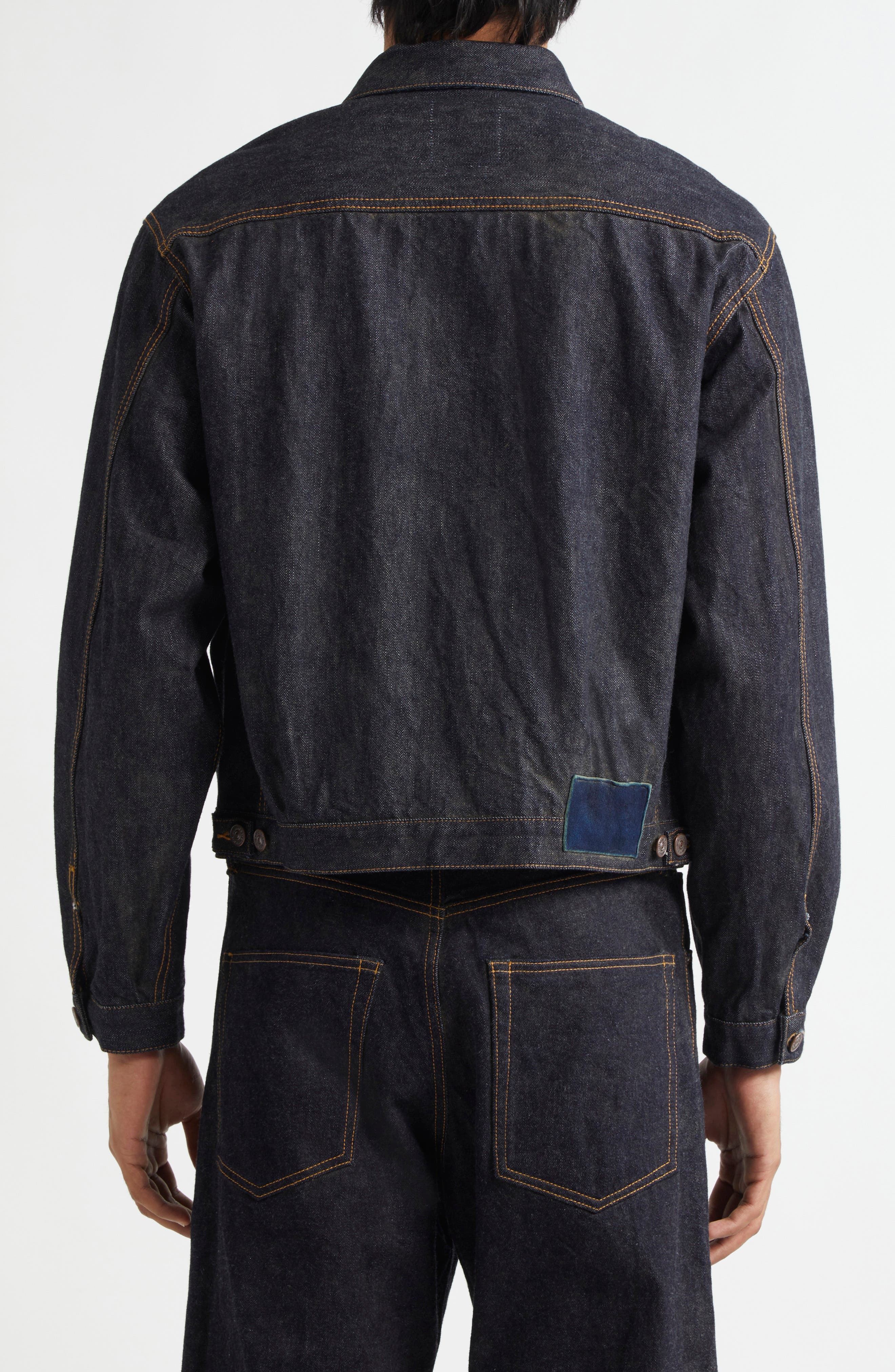 VISVIM 101X Oversize Overdyed Denim Jacket in Raw Mud Od at Nordstrom - 3