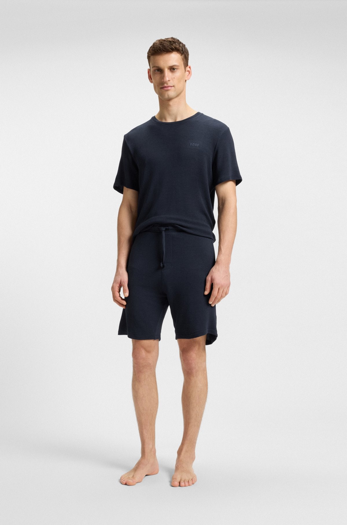 STRETCH-JERSEY PAJAMA SHORTS WITH EMBROIDERED LOGO - 3