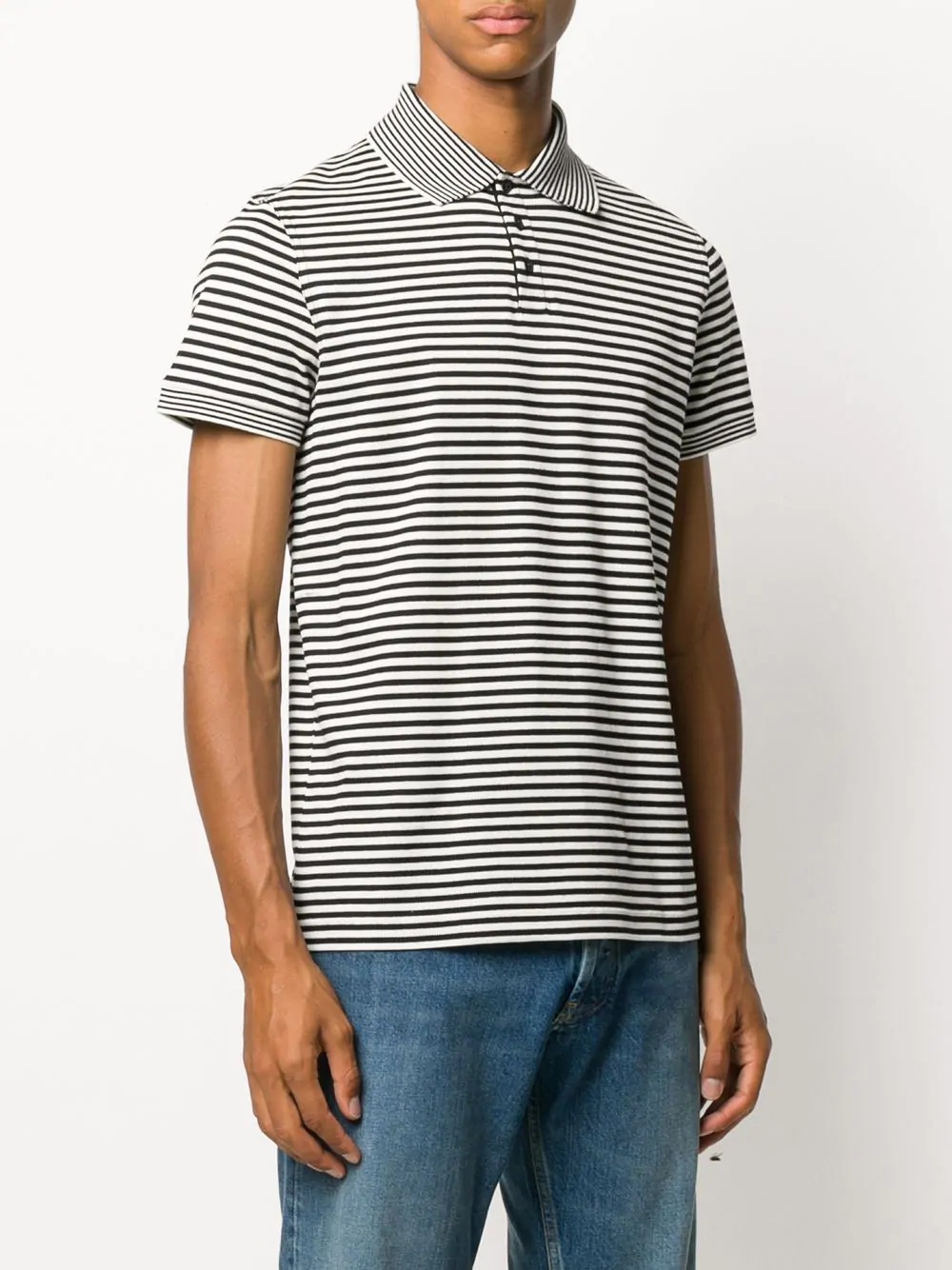 horizontal-stripe short-sleeve polo shirt - 3